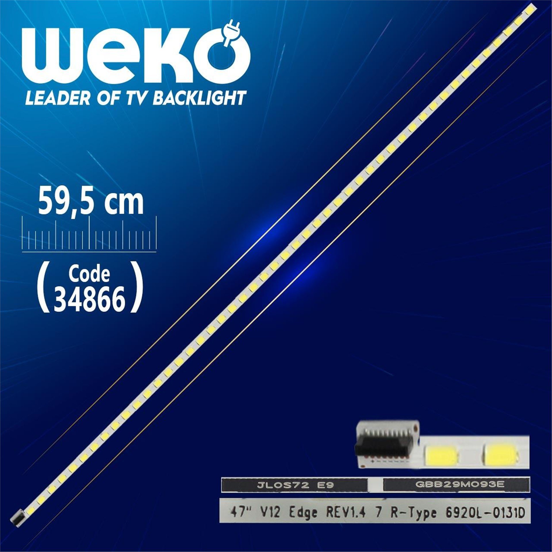 Weko 47'' V12 EDGE REV1.4 7 R-TYPE 6920L-0131D - 59.5 Cm 48 Ledli - WK-724 Led Tv Bar - Tv Led Bar
