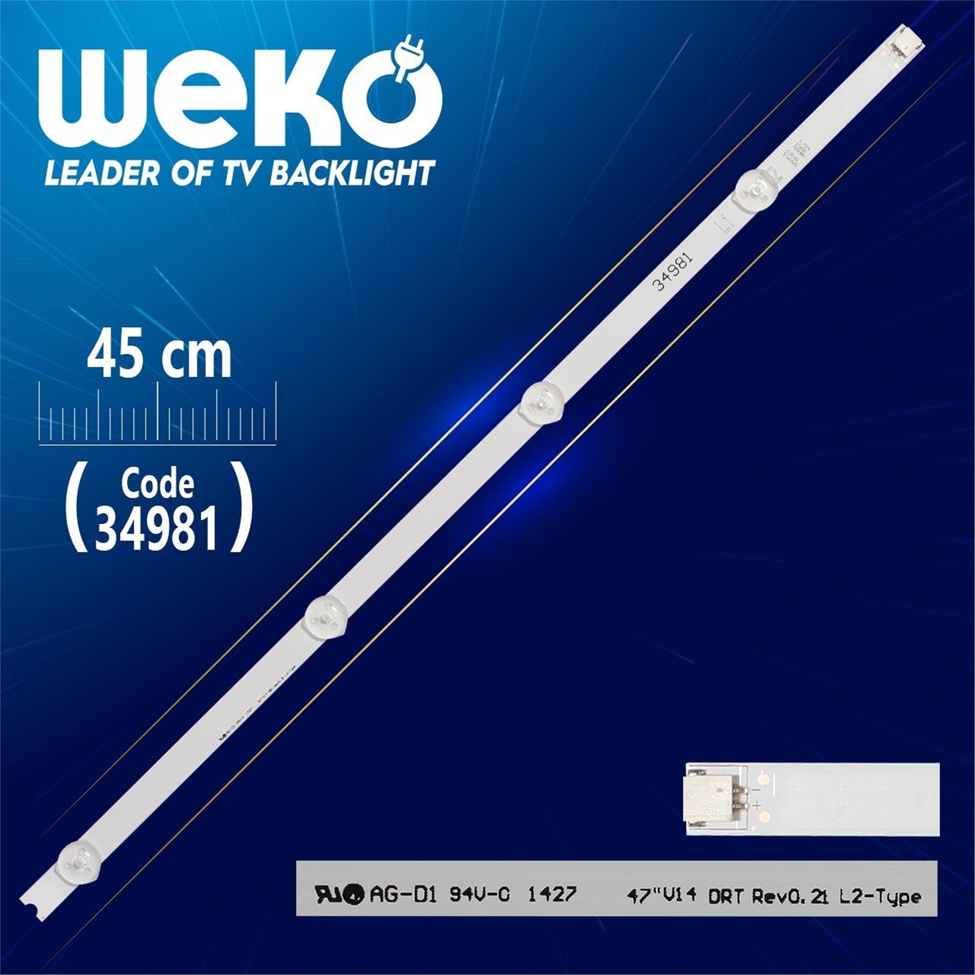 Weko 47'' V14 DRT REV0.2 1 L1-TYPE - 45 Cm 4 Ledli - WK-84 Led Tv Bar - Tv Led Bar