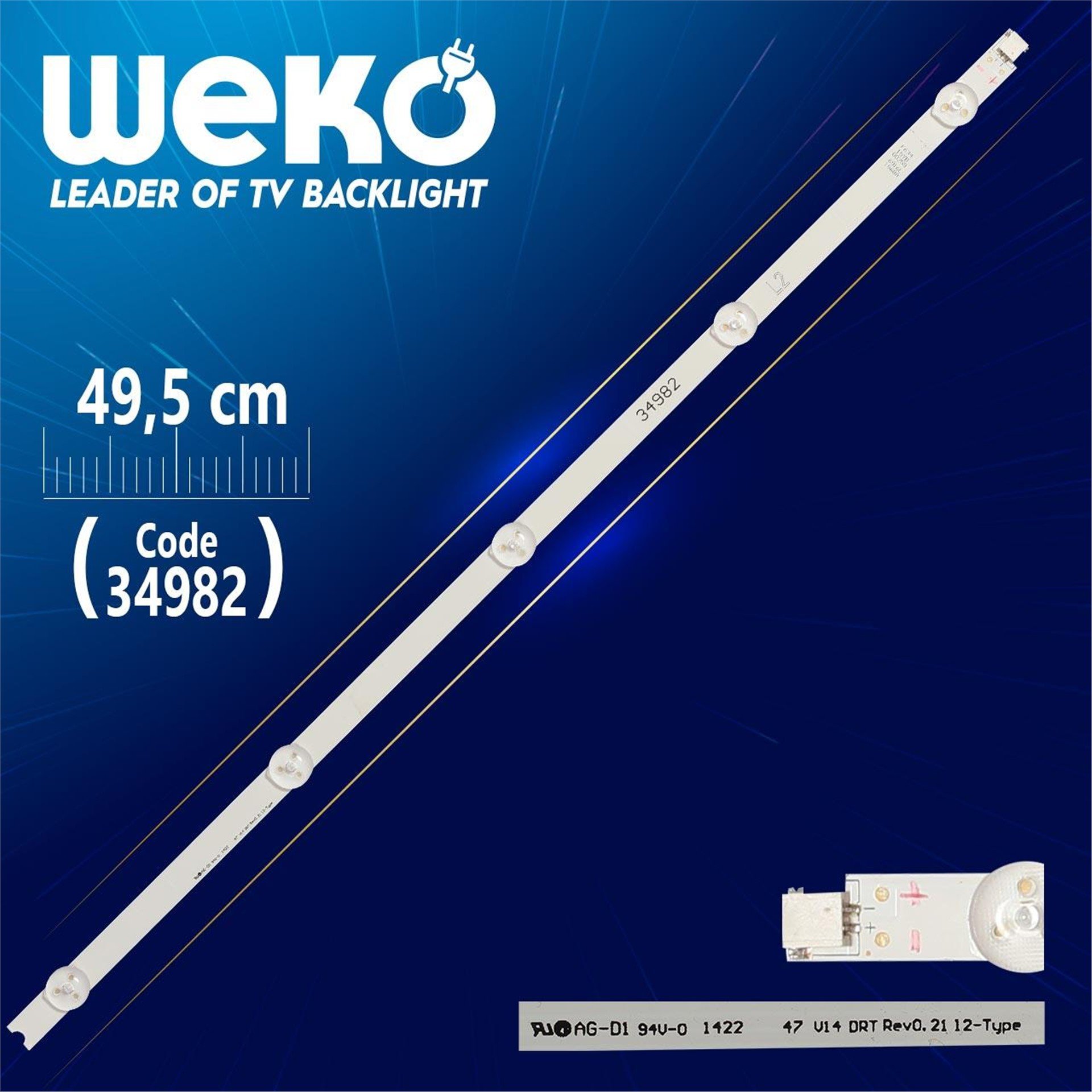 Weko 47'' V14 DRT REV0.2 1 L2-TYPE 6916L-1568A - 49.5 Cm 5 Ledli - WK-95 Led Tv Bar - Tv Led Bar