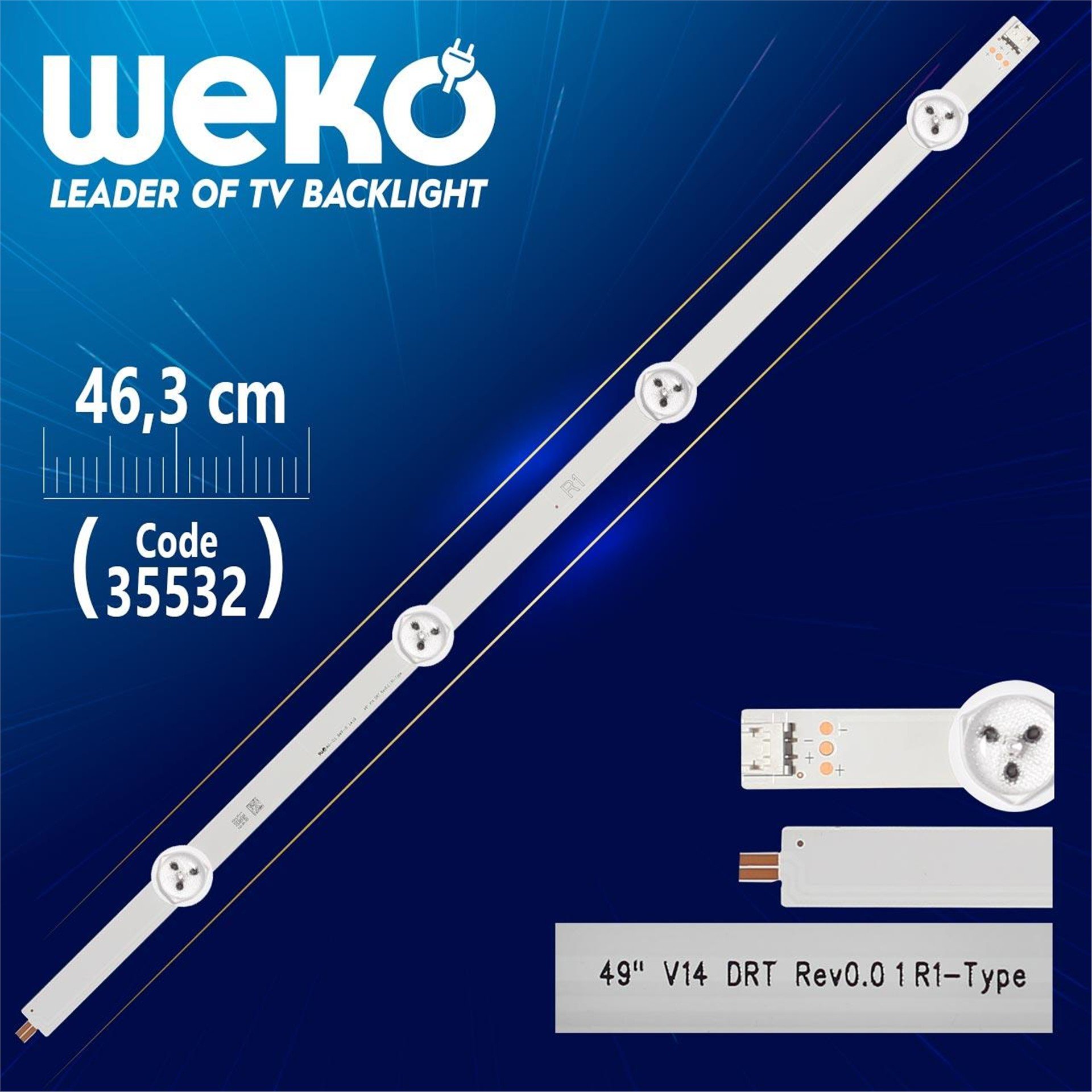 Weko 49'' V14 DRT REV0.0 1 R1-TYPE - 46.3 Cm 4 Ledli - WK-1065 Led Tv Bar - Tv Led Bar
