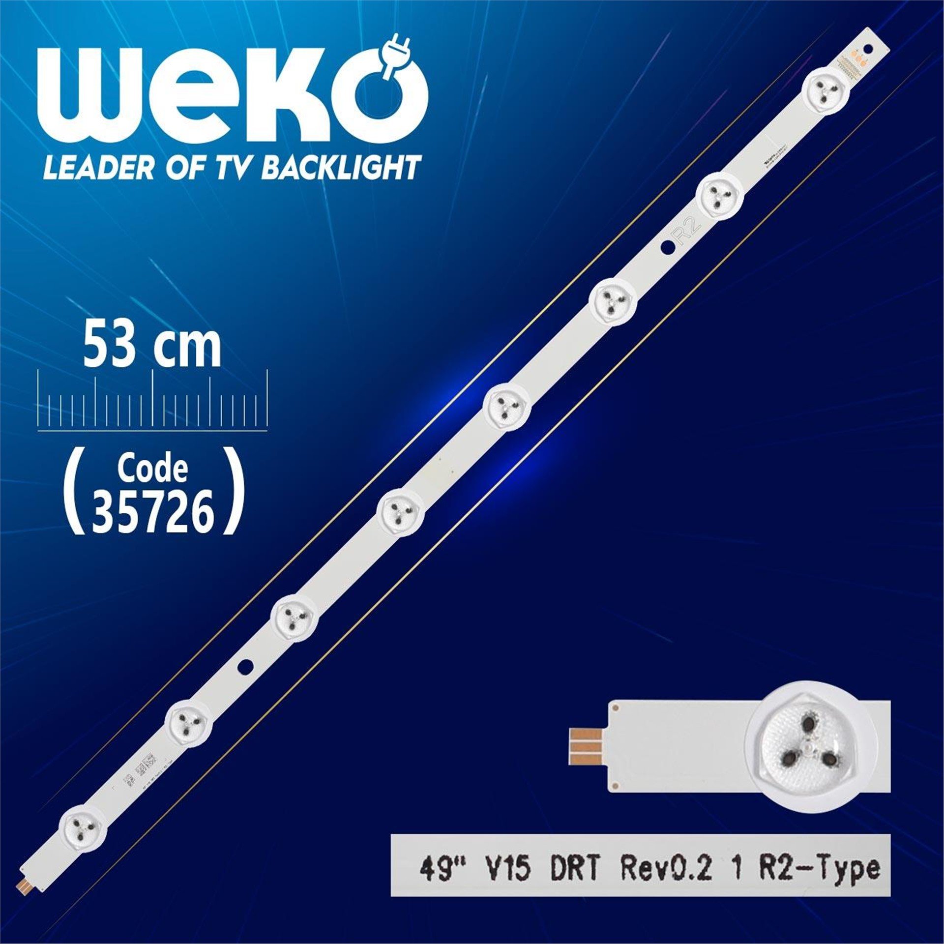 Weko 49'' V15 DRT REV0.2 1 R2-TYPE - 53 Cm 8 Ledli - WK-1196 Led Tv Bar - Tv Led Bar