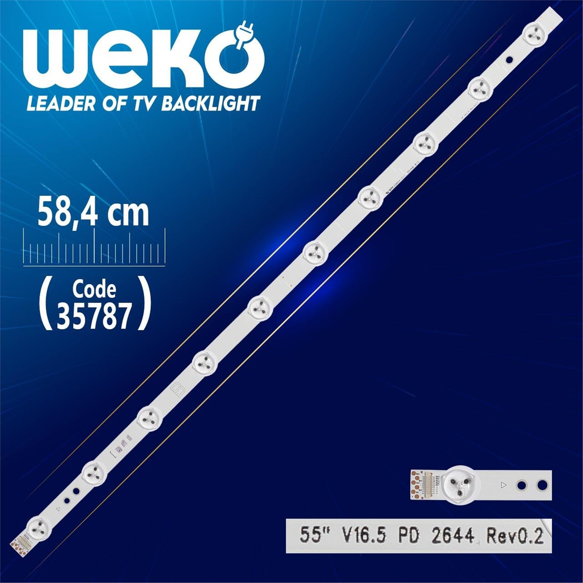 Weko 55'' V16.5 PD 2644 REV0.2 - B TYPE - 58.4 Cm 10 Ledli - WK-1254 Led Tv Bar - Tv Led Bar