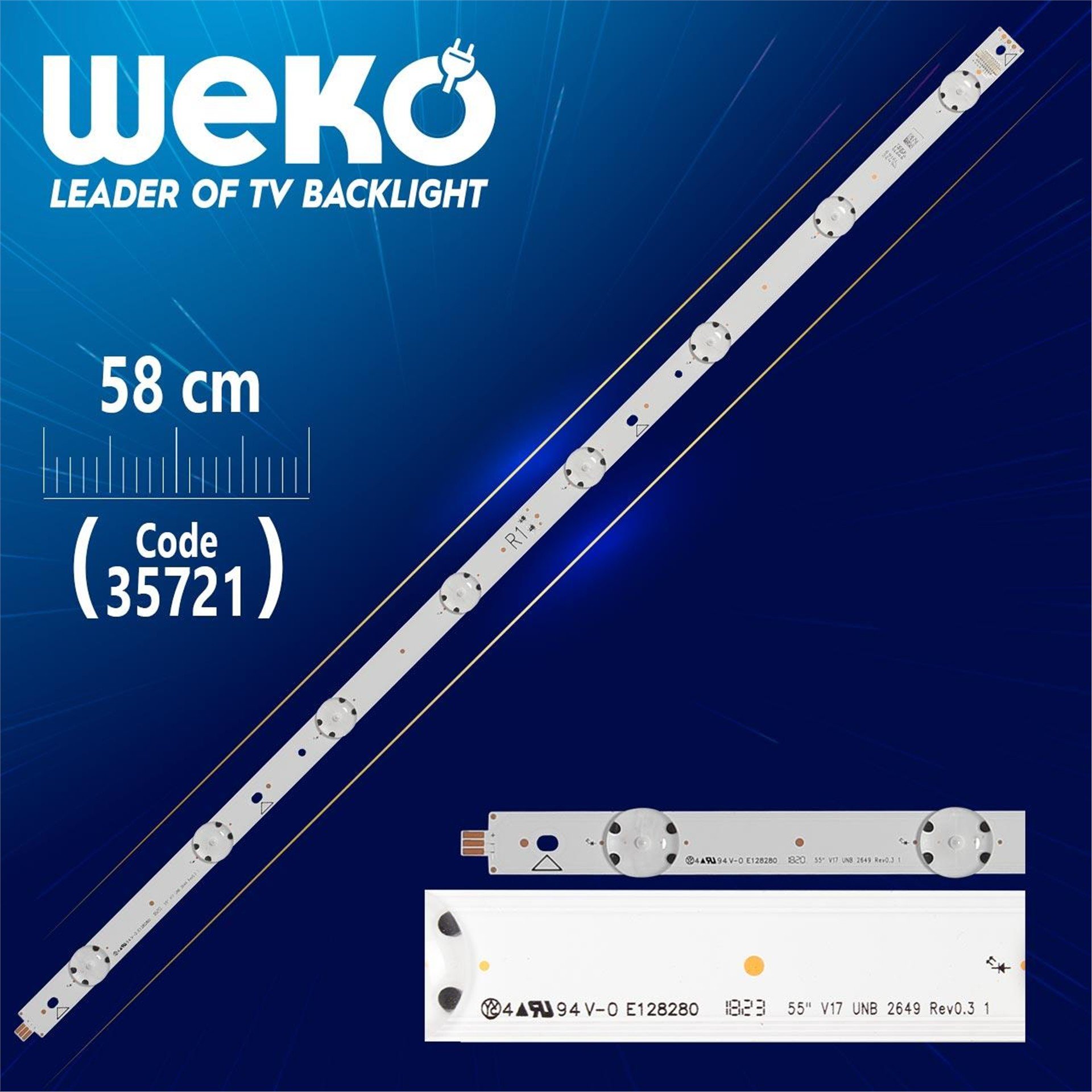 Weko 55'' V17 UNB 2649 REV0.3 1 - R1 TYPE - 59.2 Cm 8 Ledli - WK-1192 Led Tv Bar - Tv Led Bar