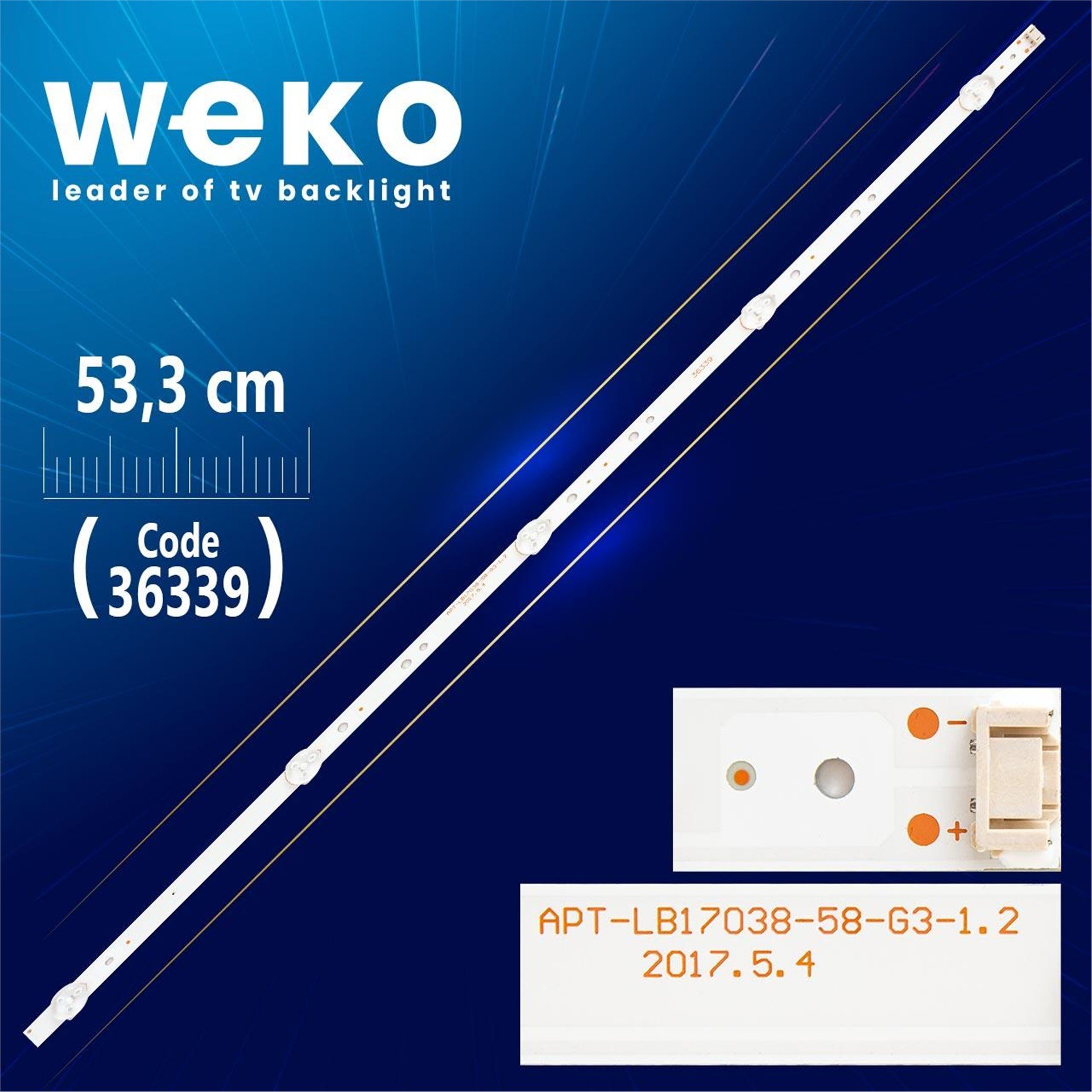 Weko APT-LB17038-58G3-1.2  JL.D58051330-202AS-M 5 LEDLİ 53,3 CM - Tv Led Bar - Tv Led Bar