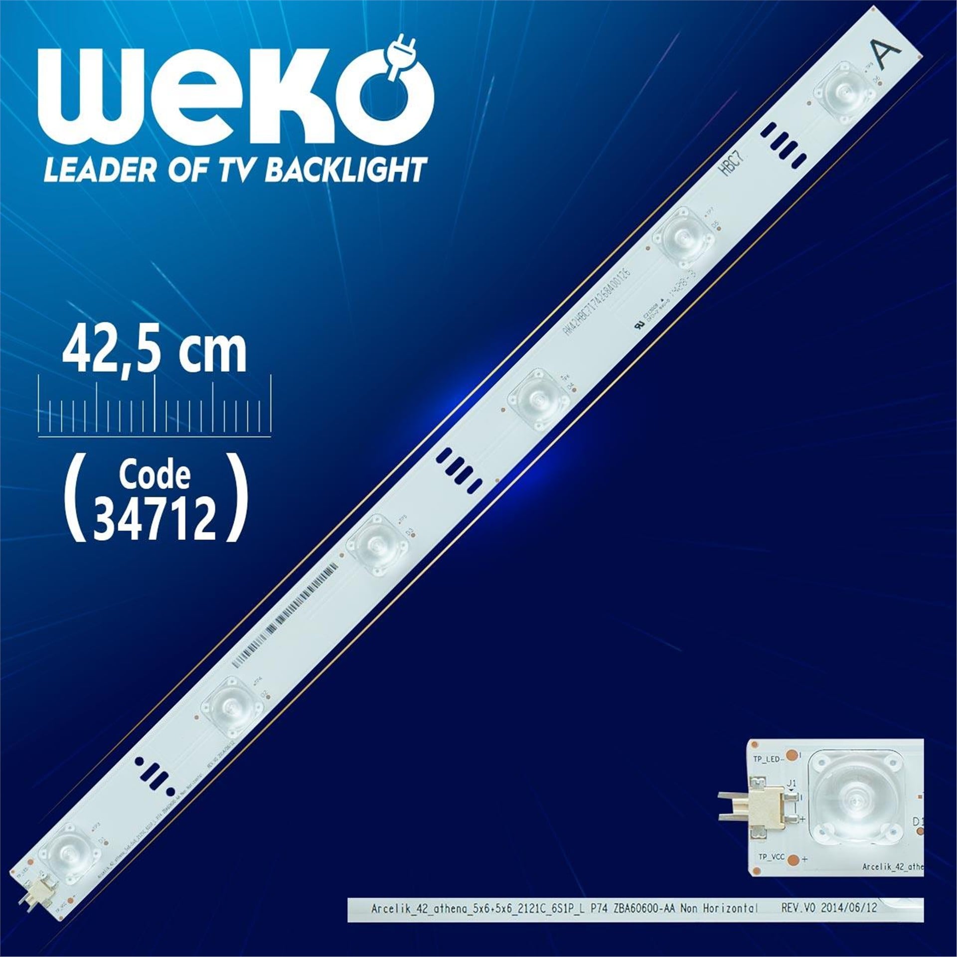 Weko ARCELİK_42_ATHENA_5X6+5X6_2121C_6S1P_L P74 ZBA60600-AA NON HORİZONTAL REV.V0 - WK-19 Tv Led Bar - Tv Led Bar