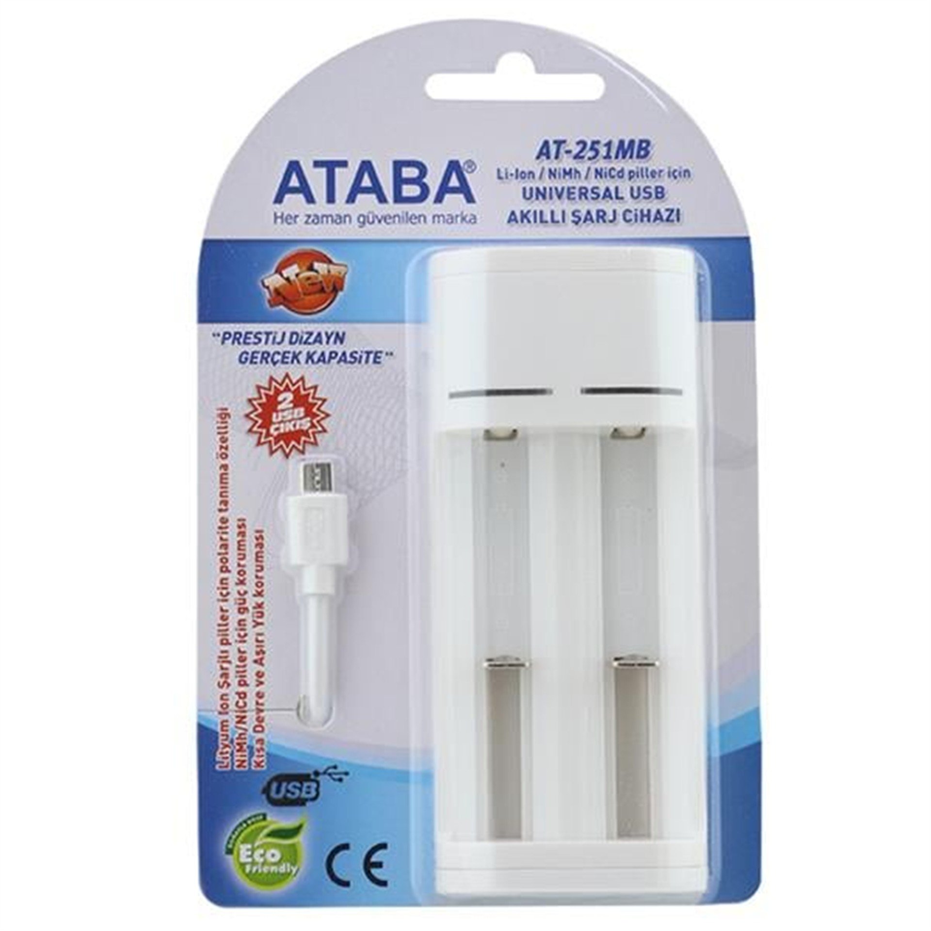 Ataba Ataba AT-251MB AA-AAA Universal USB Akıllı Pil Şarj Cihazı - Pil Şarj Cihazları