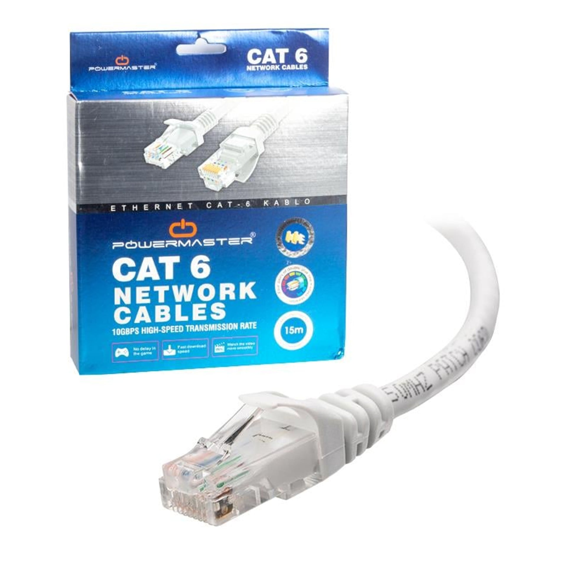 Powermaster Cat6 15 Metre Patch Network Ethernet Kablo - Network Kabloları