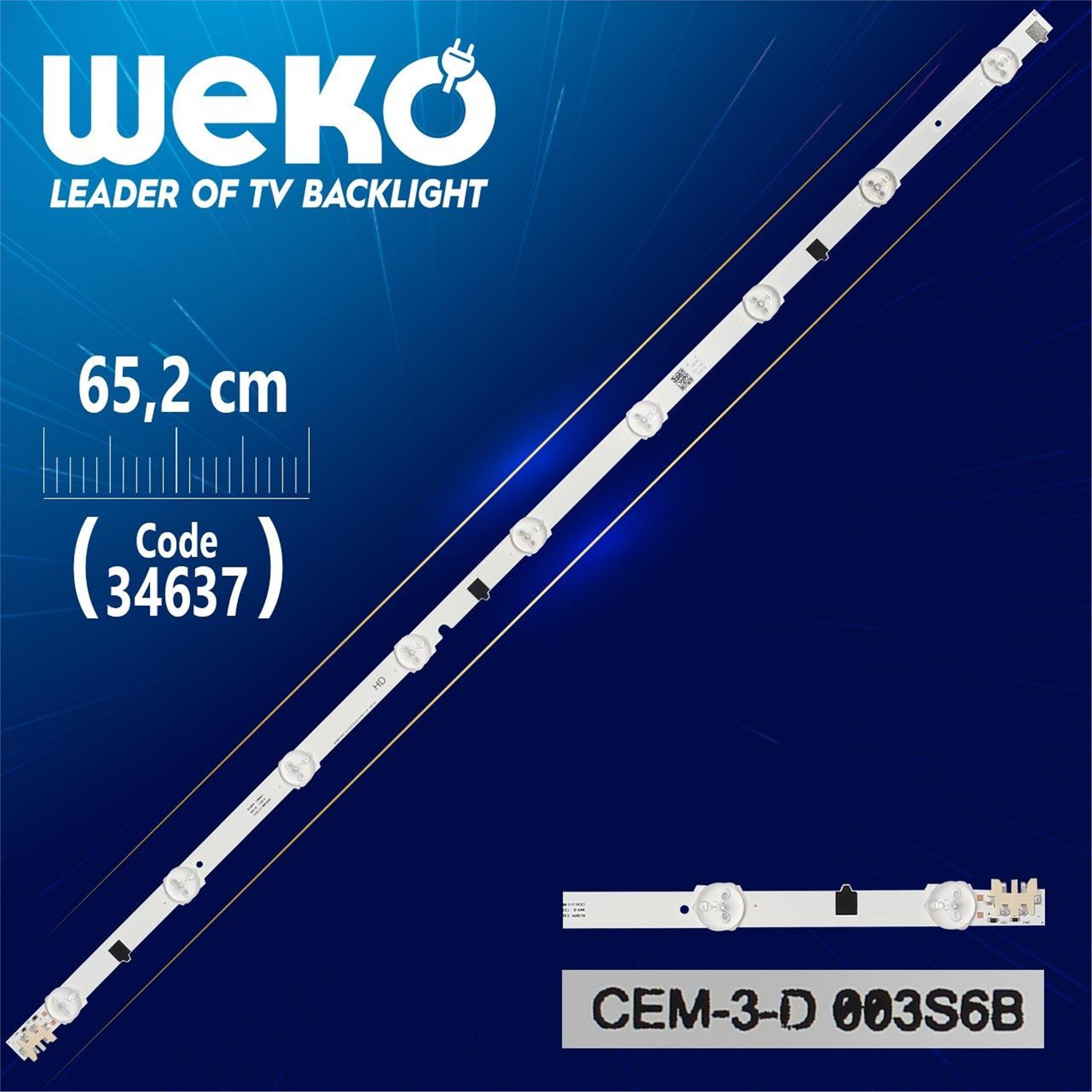 Weko D2ge-320Sc0-R3 - D2ge-320Sc0-R0 - 2013Svs32f9 - 65 Cm 9 Ledli - (Wk-067) Bakır Tabanlı - Sharp Led Bar