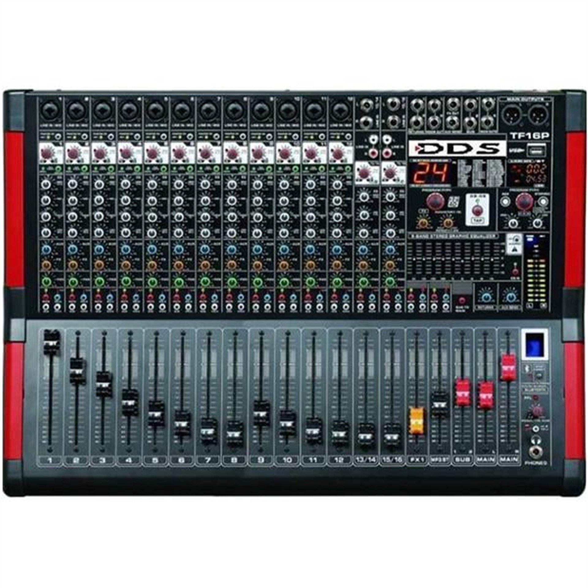 DDS DDS D-16 P 4000 FX 16 Kanal 2X2000 USB-SD-Bluetooth Power Mixer - Cami Anfisi