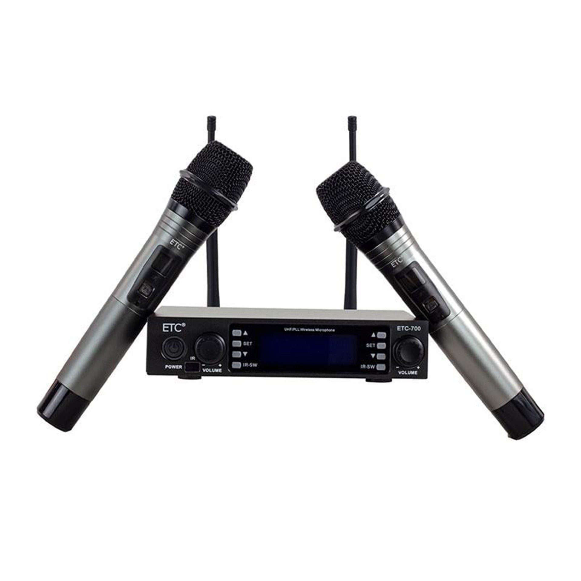 Etc Etc-700 Uhf 2 El Çift Tünerli Kablosuz Telsiz Mikrofon - Kablosuz Mikrofonlar