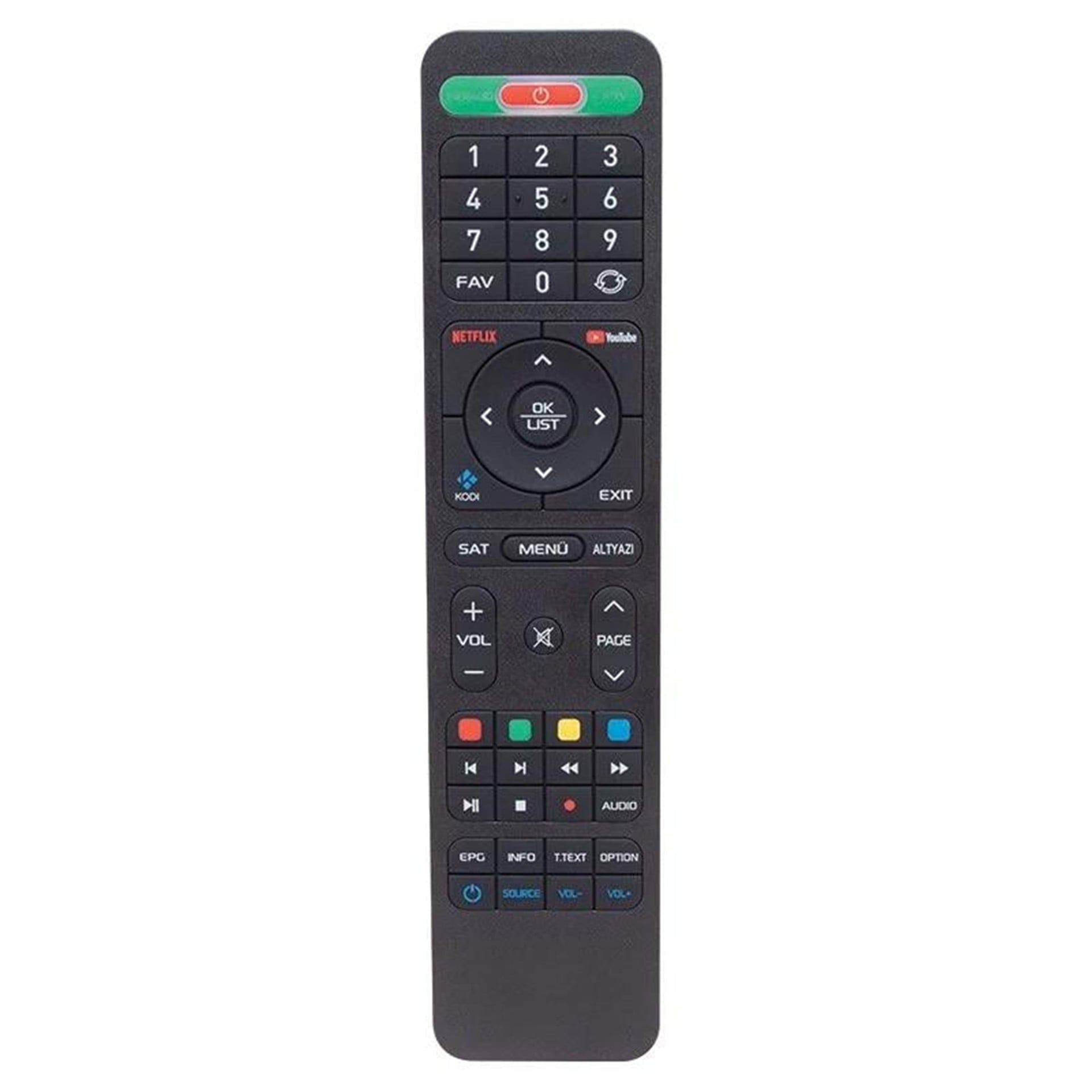 Hiremco Hiremco Turbo 4K Netflix-Youtube Tuşlu HD Uydu Kumandası - Hiremco Uydu Alıcı Kumandaları