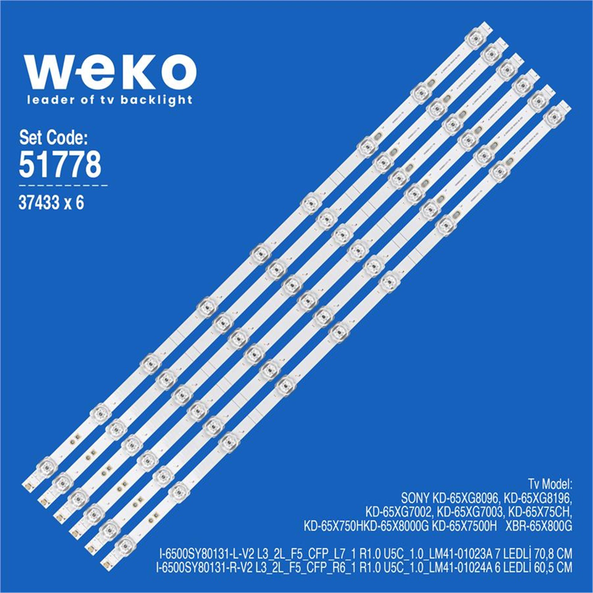 Weko Hisense 65A7100FTUK 65'' 6 Adet Tv Led Bar - Hisense Led Bar