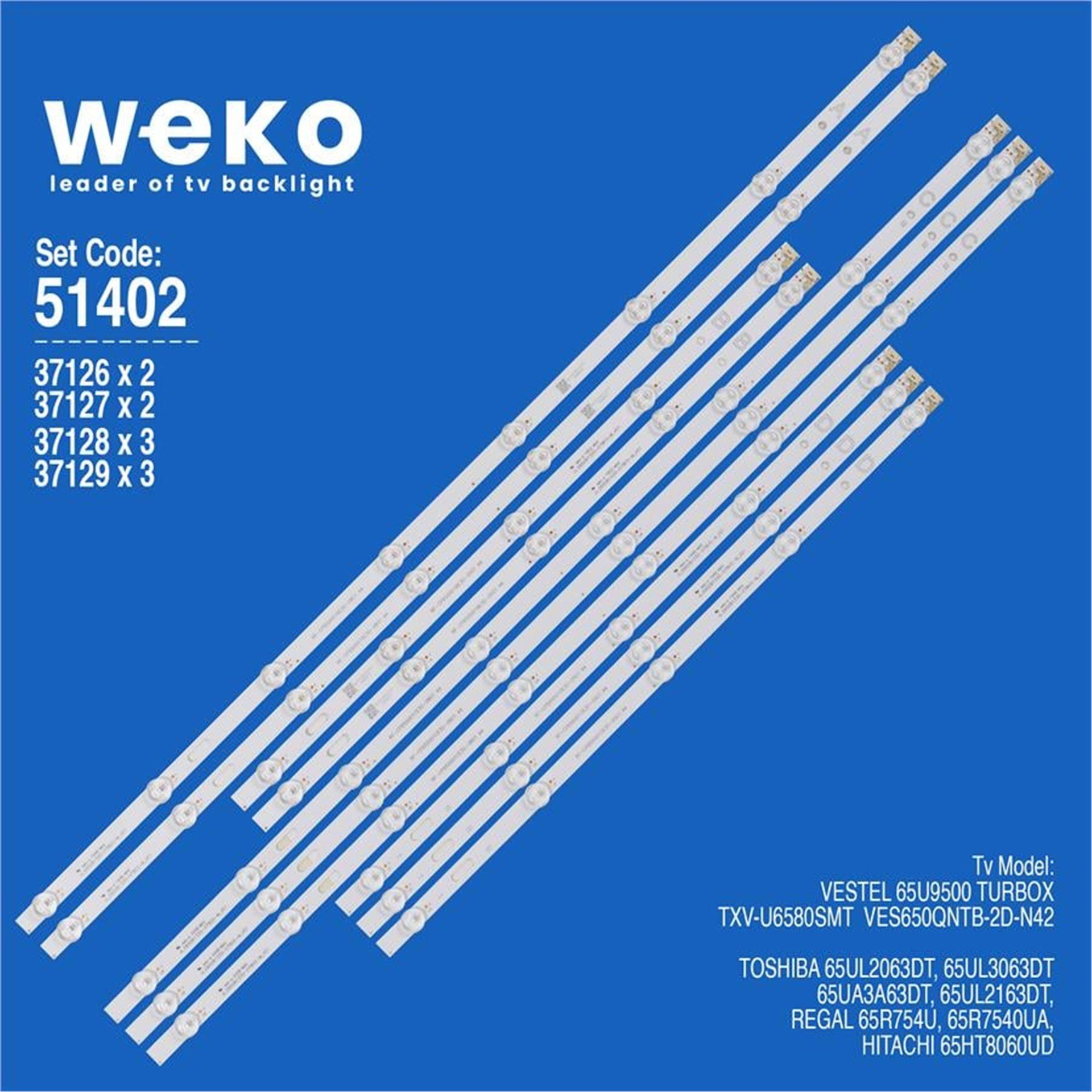 Weko Hitachi 65HT8060UD SM.LED TV 17MB230 65'' 10 Adet Tv Led Bar (Seri 2) - Hitachi Led Bar