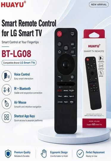 HUAYU BT-LG08 LG BLUETOOTH ÖZELLİKLİ TUŞLU SES KOMUTLU LCD-LED TV KUMANDA