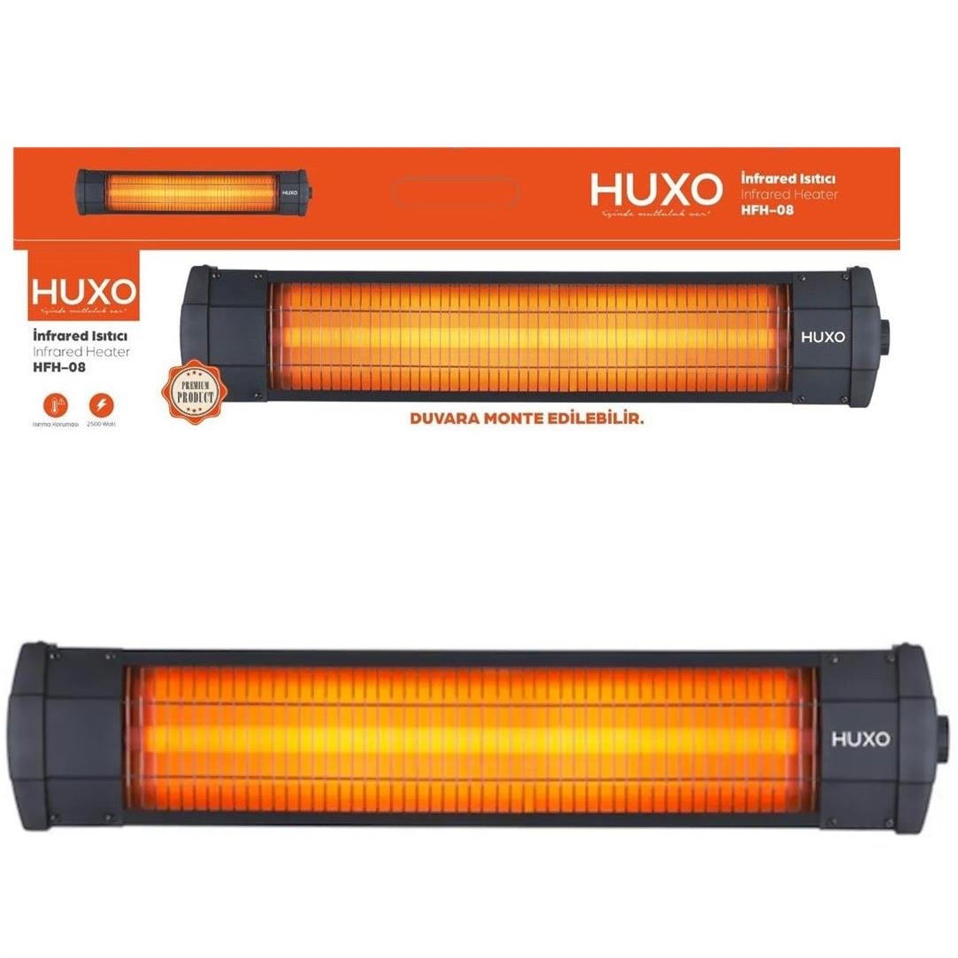 Huxo Huxo HFH-08 Duvar Tipi 2500 Watt Infrared Isıtıcı Yatık Soba - Isıtıcılar
