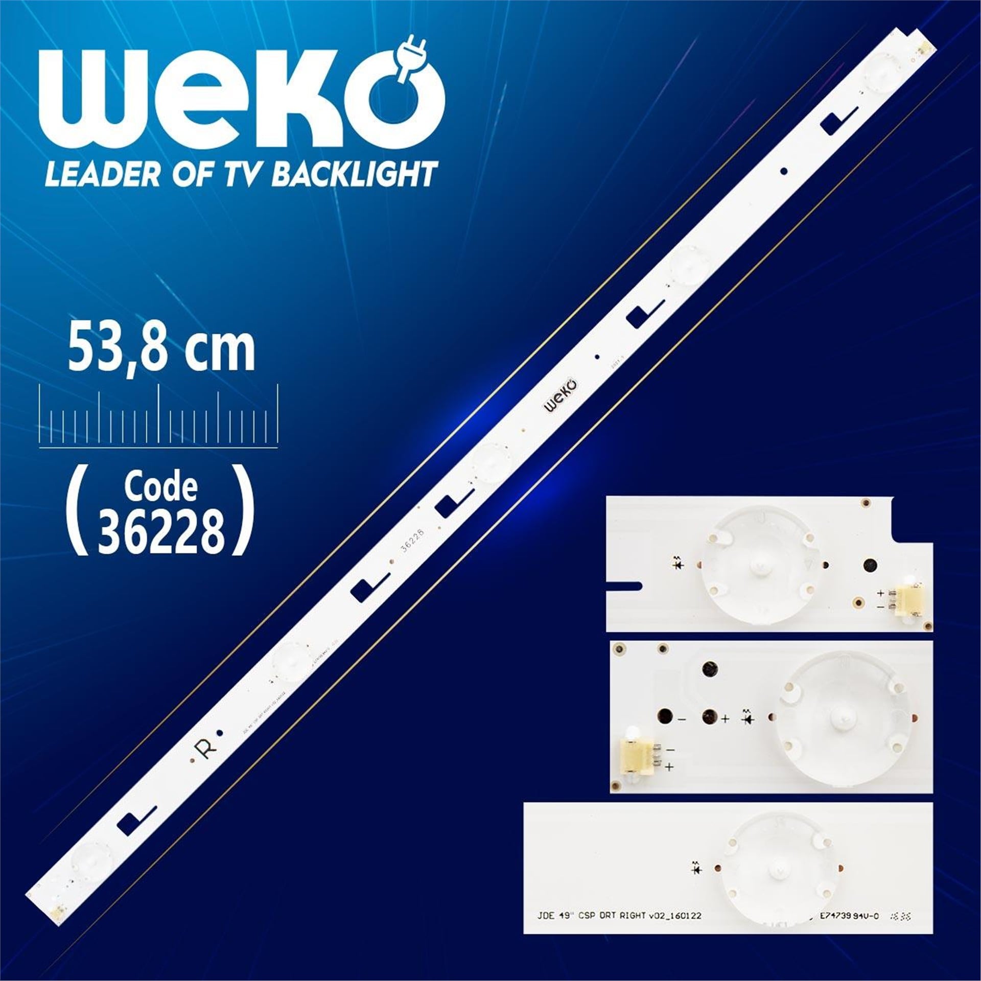 Weko JDE 49'' CSP DRT RIGHT V02_160122 5 LEDLİ 5 Ledli 53.8 Cm Tv Led Bar - Tv Led Bar