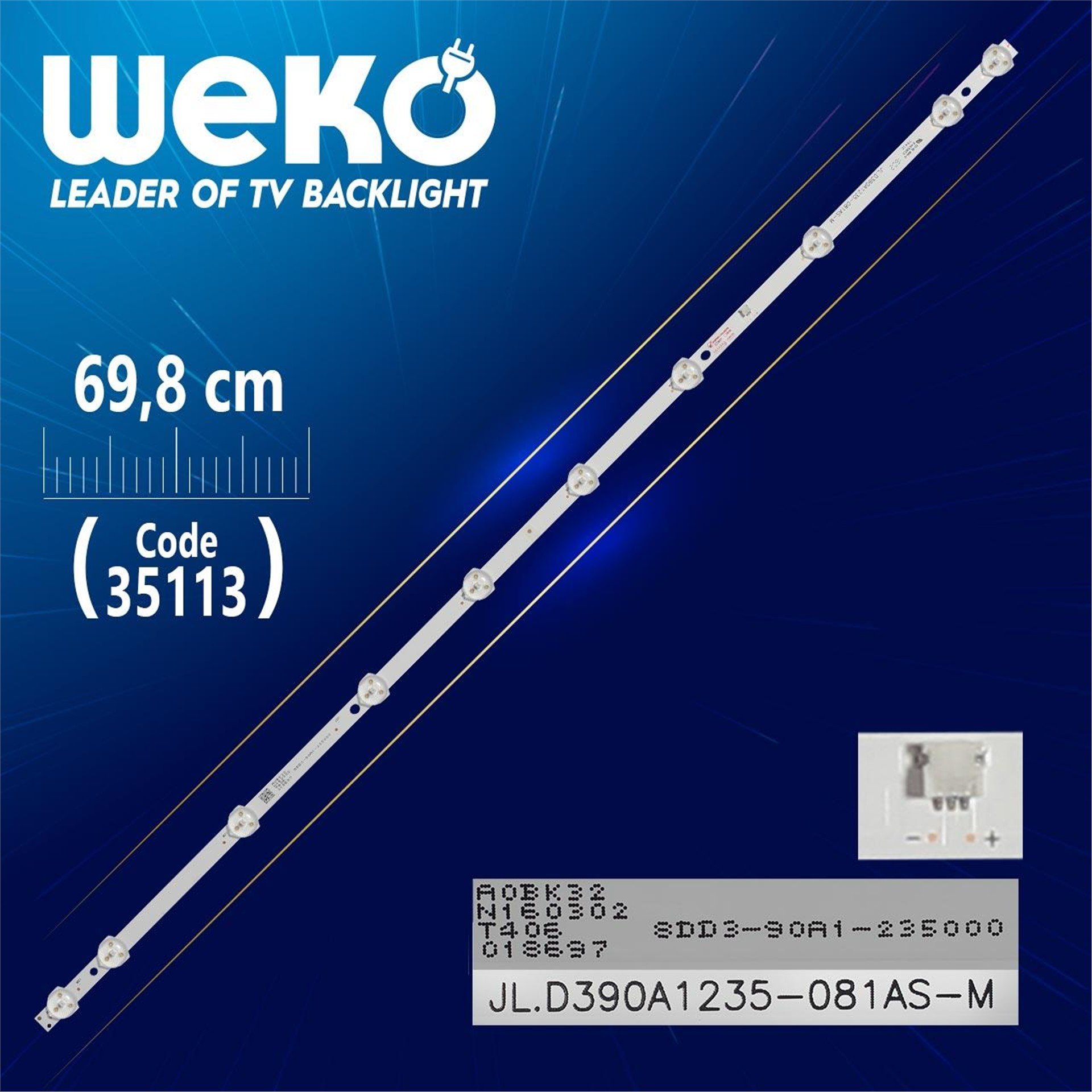 Weko JL.D390A1235-081AS-M - 8DD3-90A1-235000 - 69.8 Cm 10 Ledli - WK-854 Led Tv Bar - Tv Led Bar