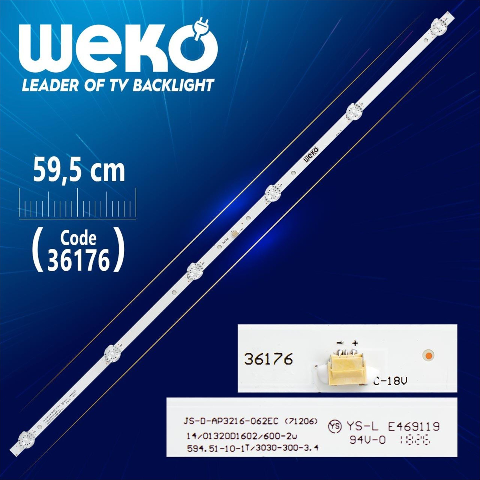 Weko JS - D - AP3216 - 062EC - HL - 24320A28 - 070 - 6 LEDLİ - 59.5 CM - Tv Led Bar - Tv Led Bar