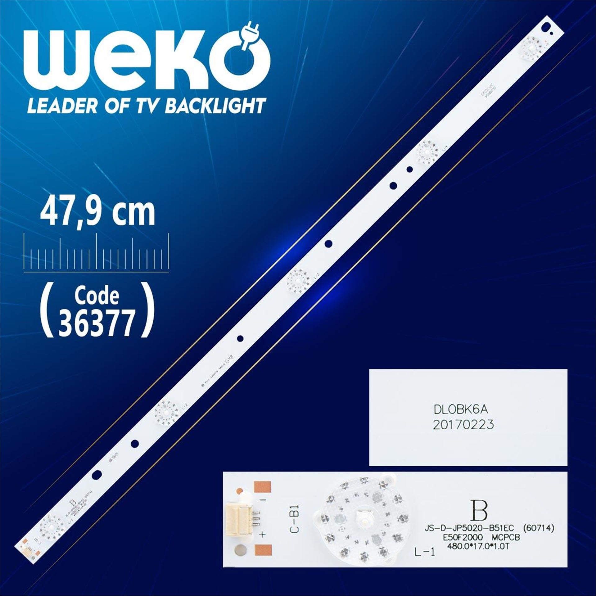Weko JS-D-JP5020-B51EC (60714) 6 Volt 5 Ledli 47.9 Cm Tv Led Bar - Tv Led Bar