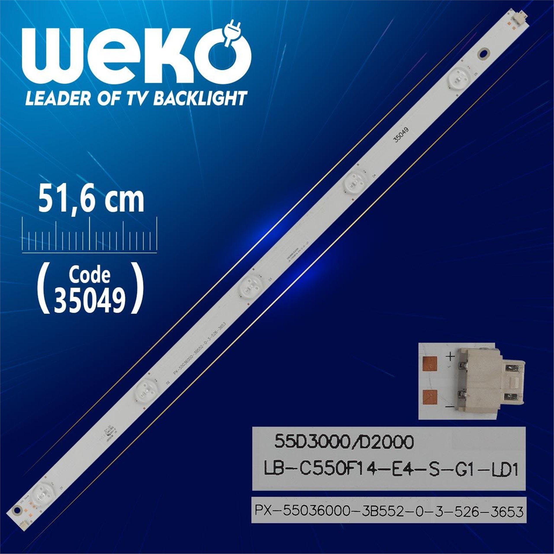 Weko LB-C550F14-E4-S-G1-LD1 - LB55036 V0 - 51.6 Cm 5 Ledli - WK-226/WK-232 Led Tv Bar - Tv Led Bar