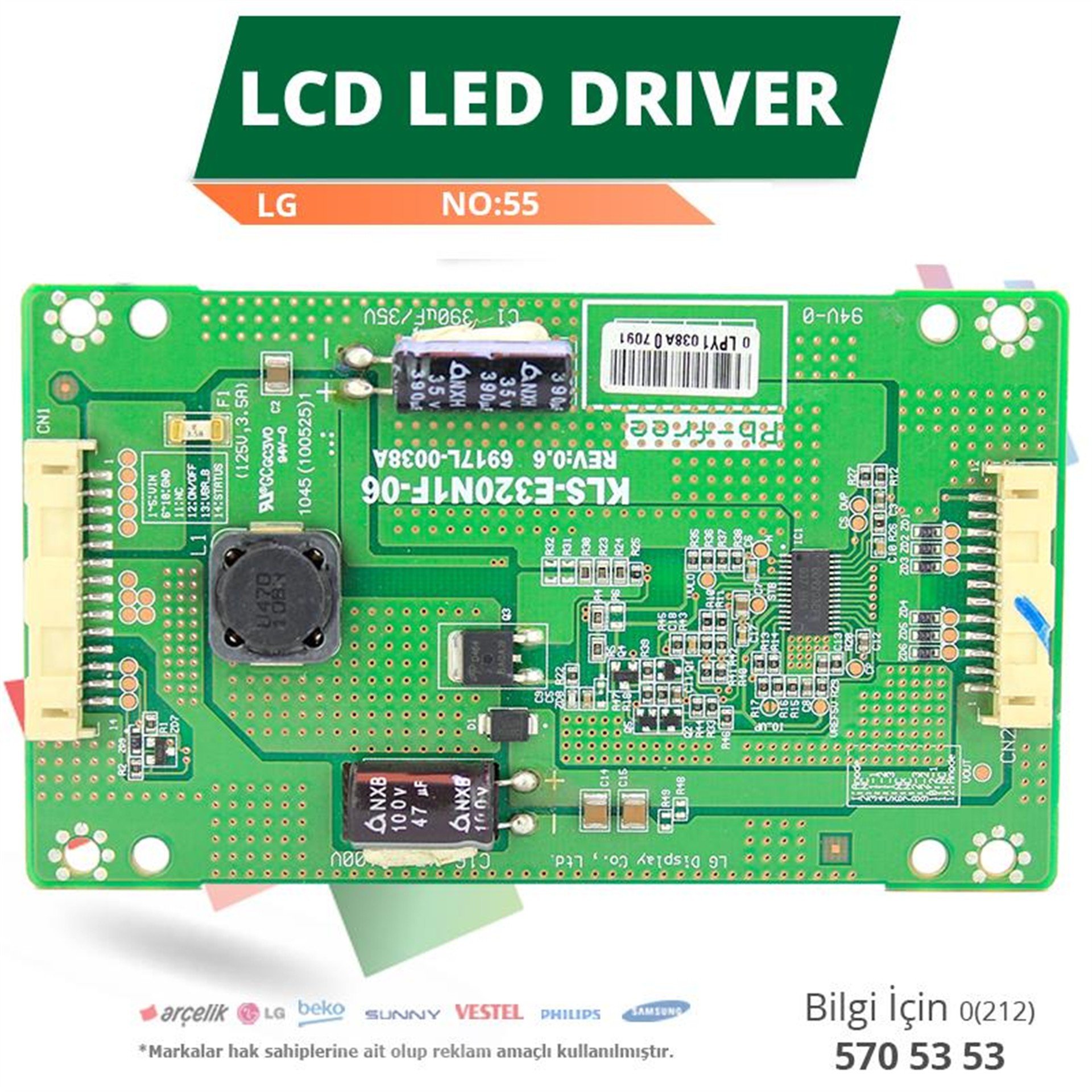 LG Lcd Led Drıver Lg (6917L-0038A,Kls-E320N1F-06 Rev0.6) (Lc320exn) (No:55) - LCD Driver
