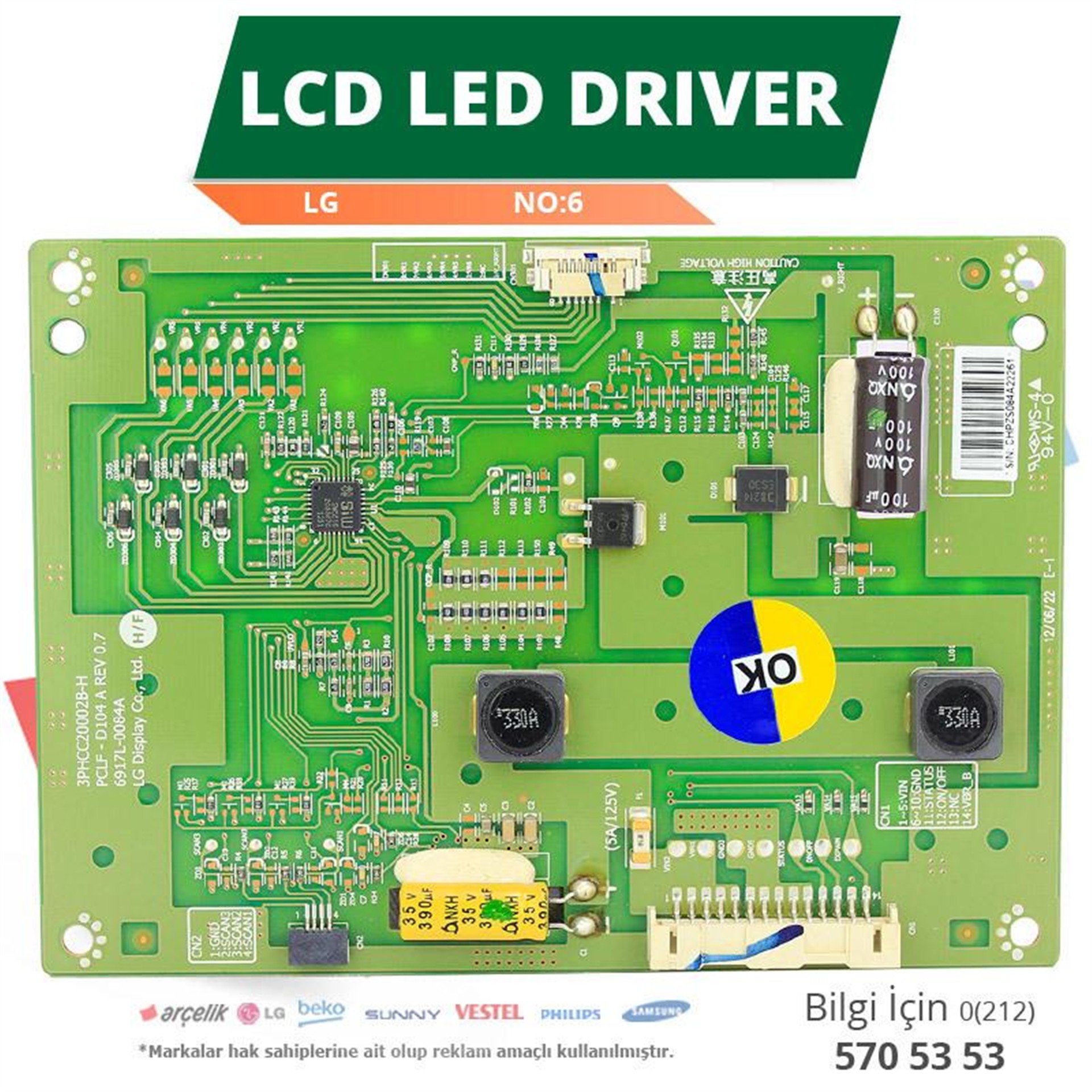 LG Lcd Led Drıver Lg (6917L-0084A,3Phcc20002b-H Rev0.7) (Lc420eun Se M1) (No:6) - LCD Driver