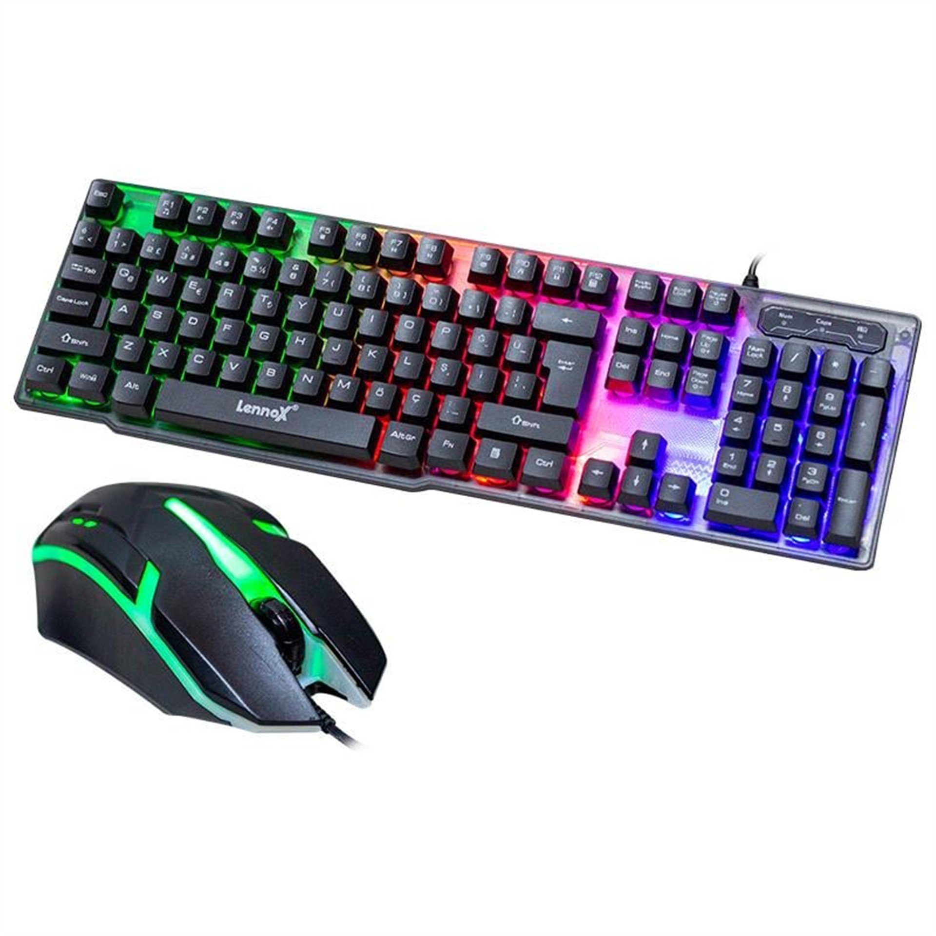 Lennox Lennox T302 Kablolu Gaming Oyuncu Klavye Mouse Set - Gaming Klavye