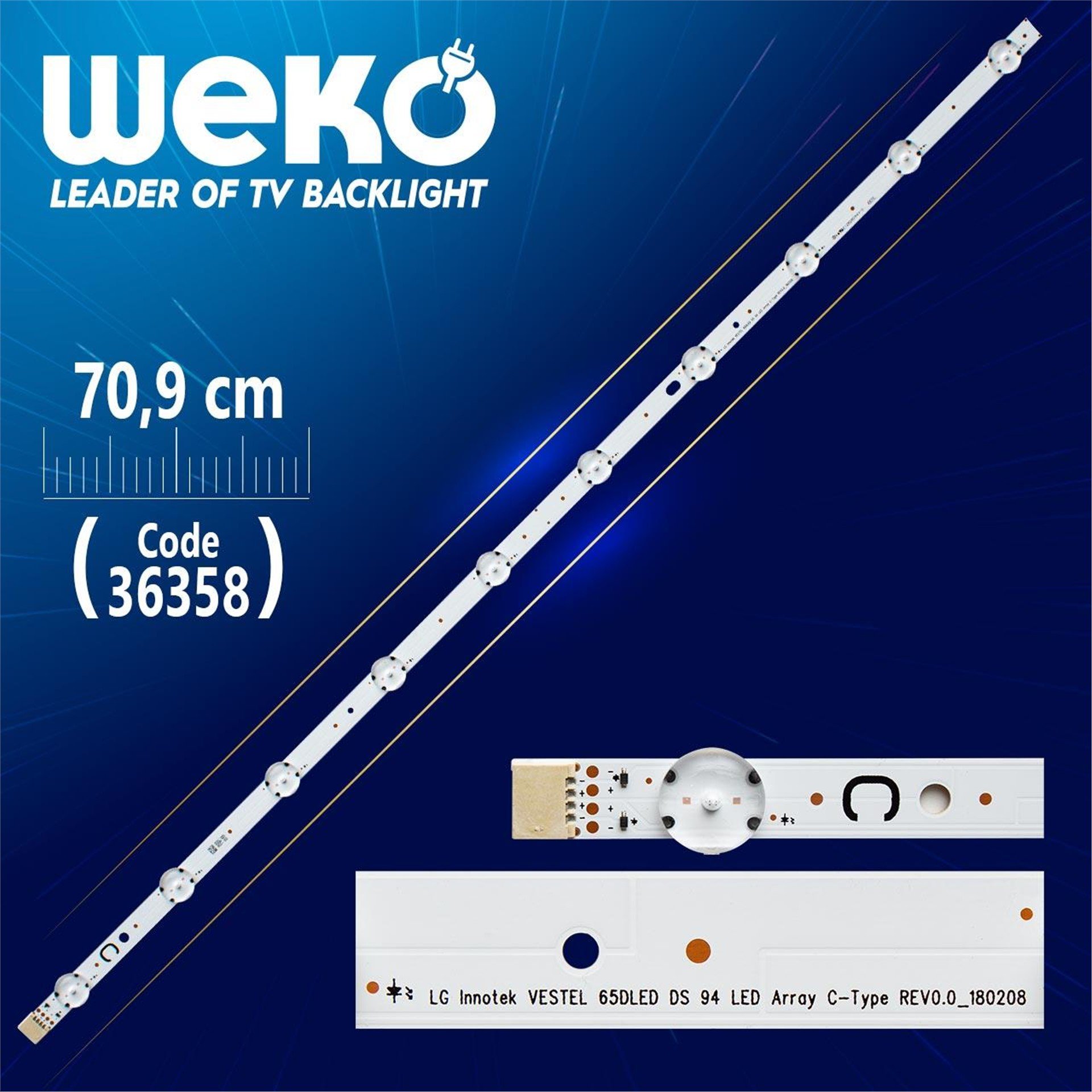 Weko Lg Innotek 65Dled Ds 94 Led Array C-Type Rev0.0_180208 10 Ledli  70.9 Cm - LG Led Bar