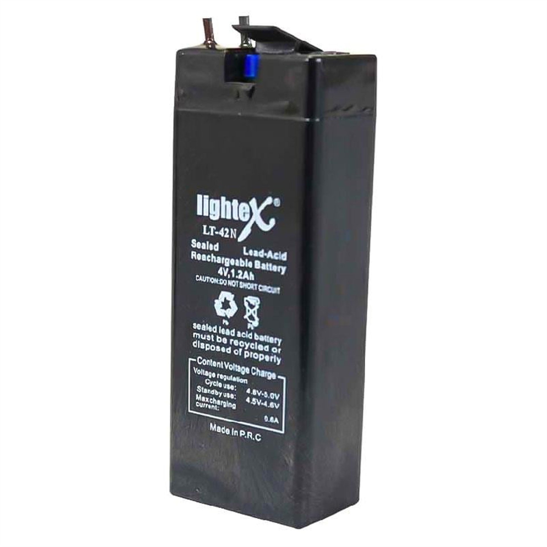 Powermaster Lightex LT-42N ﻿4 Volt 1.2 Amper Işıldak Aküsü  (35x22x90 Mm) - Kuru Akü