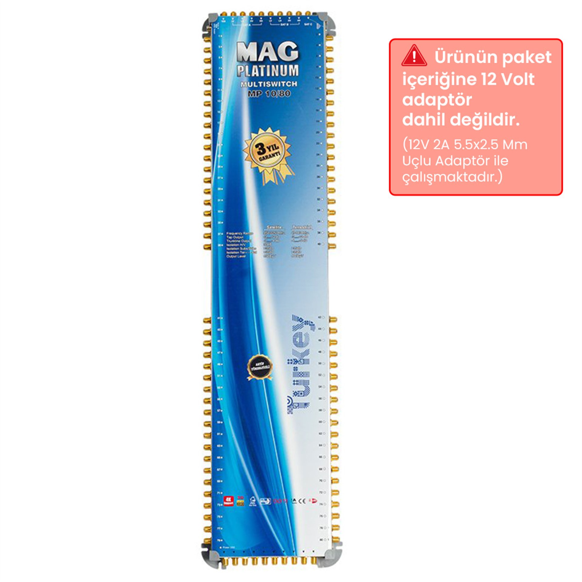 MAG MAG Platinum MP 10/80 Multiswitch - 10 Giriş 80 Çıkışlı Merkezi Uydu Santrali Hybrid 4K Ve 3D Destekli - Mag Kaskatlı Uydu Santralleri