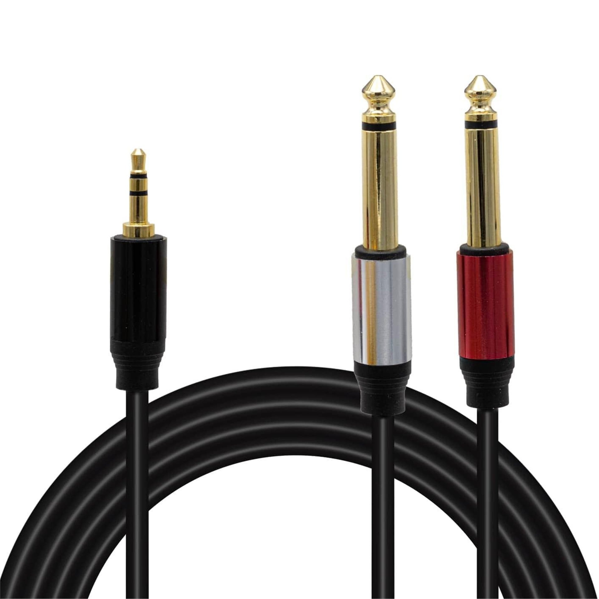 MagicVoice MagicVoice LD360 1.5 Metre 3.5mm Stereo Jak (TRS) - 2x6.35mm Mono Jak (TS) Ses Kablosu - AUX Kablolar