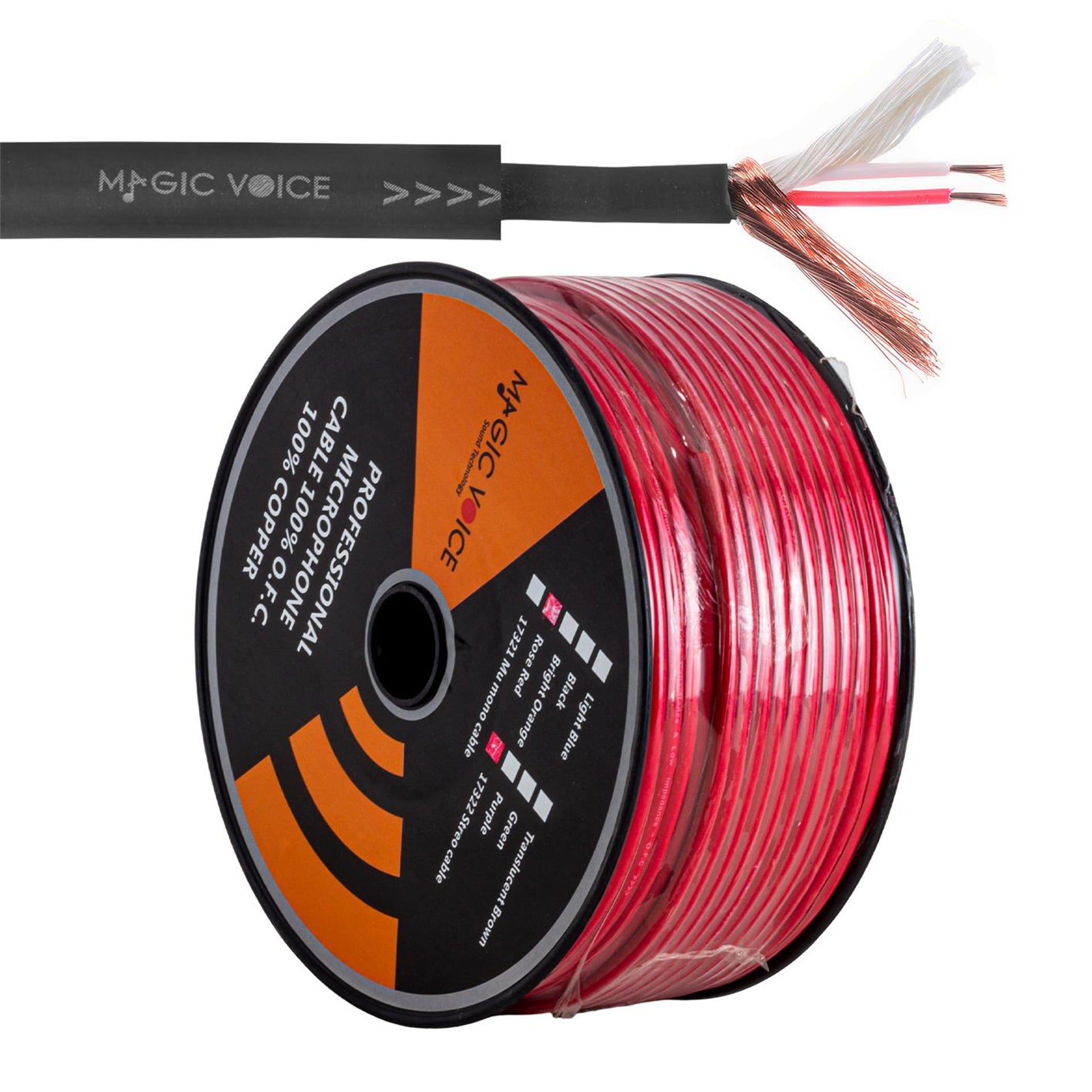 MagicVoice Magicvoice Mi̇krofon Kablosu Stereo 1. Kali̇te 97 Metre Kırmızı - Mikrofon Kablosu