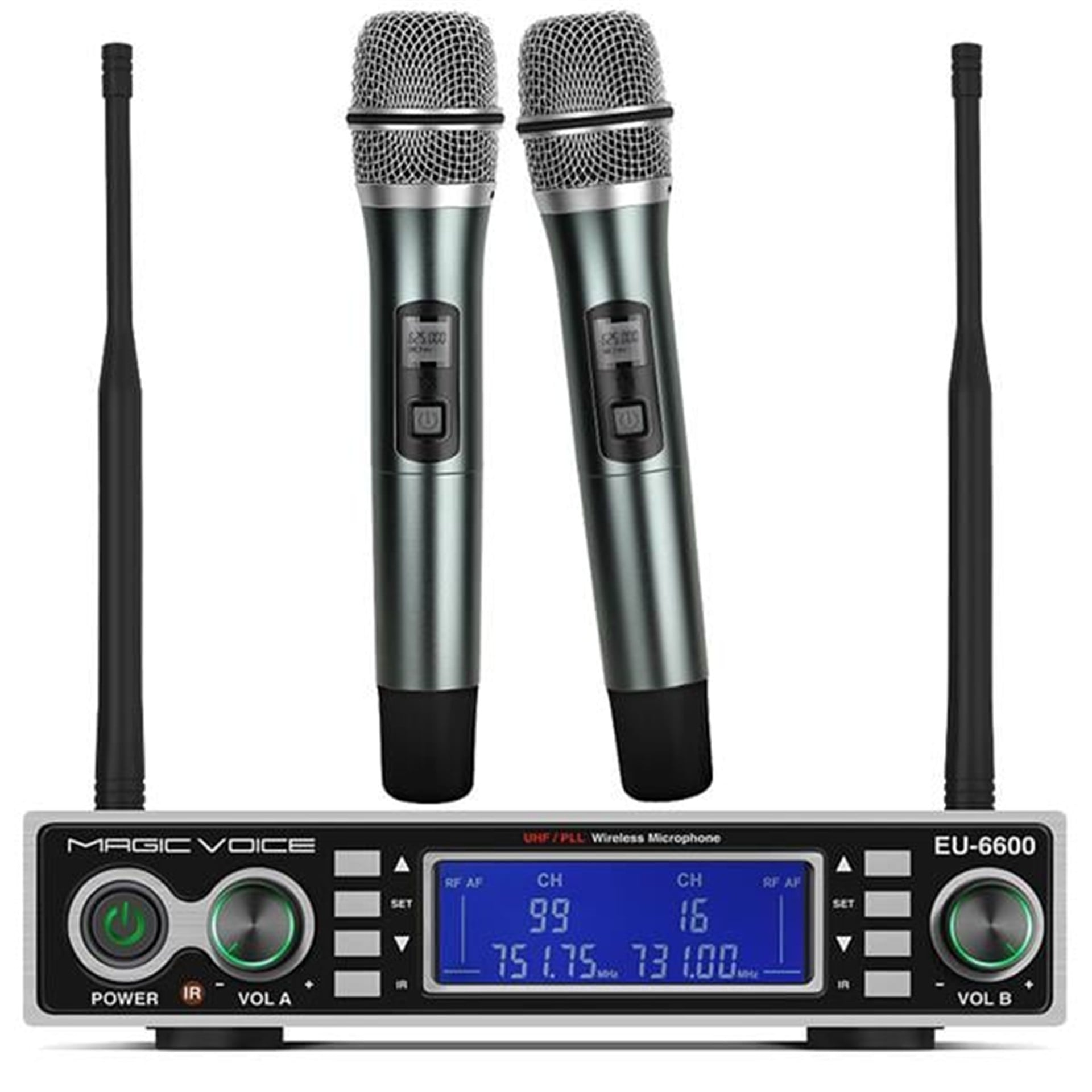 MagicVoice Magicvoice MV-1200EE Çift Tunerli Kablosuz 2 El Telsiz UHF Mikrofon - Kablosuz Mikrofonlar
