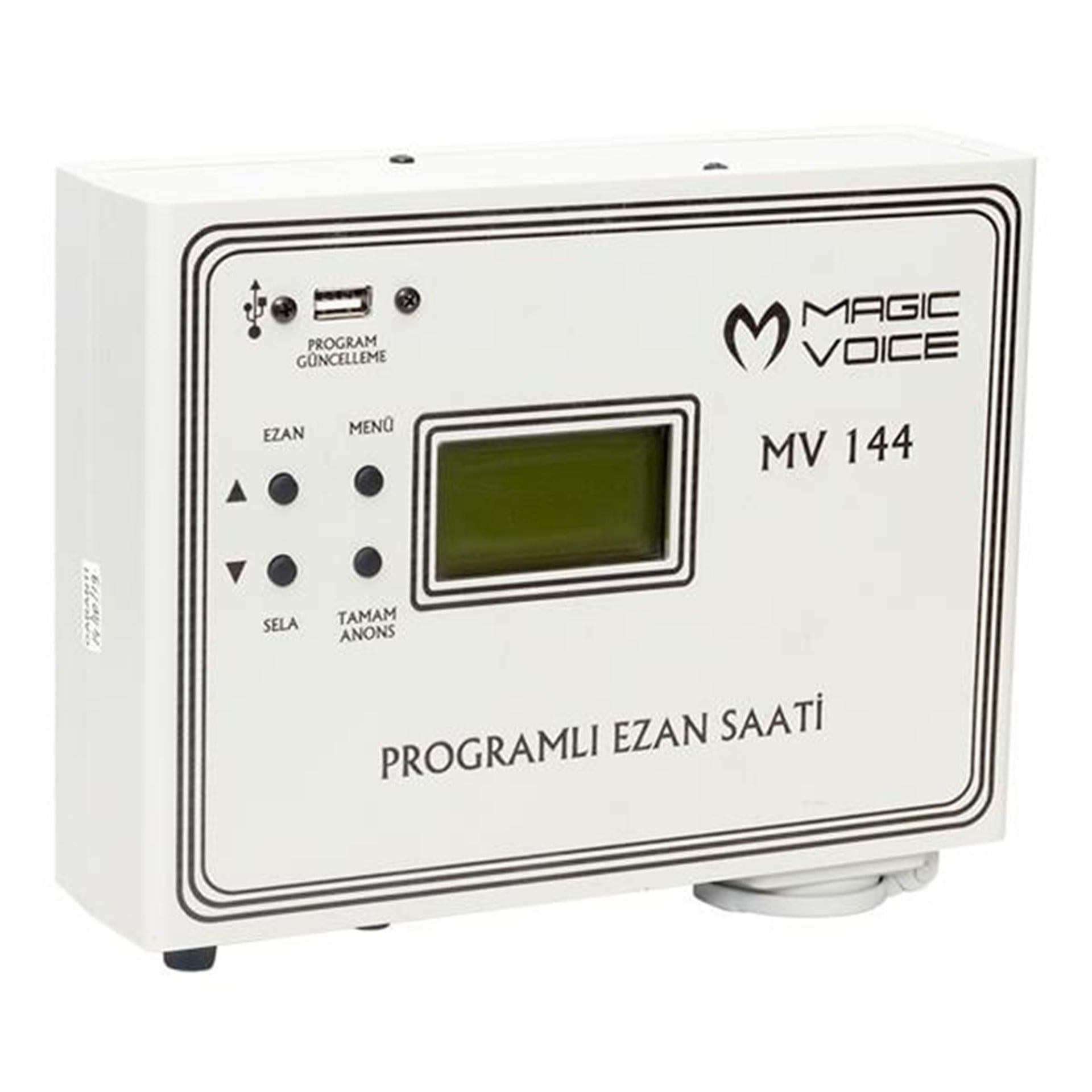 MagicVoice Magicvoice MV-144 Duvar Tipi Programlı Ezan-Sela Saati (81 İl İçin Uygun Tek Ses Hoca) - Merkezi Ezan Vaaz Sistemi