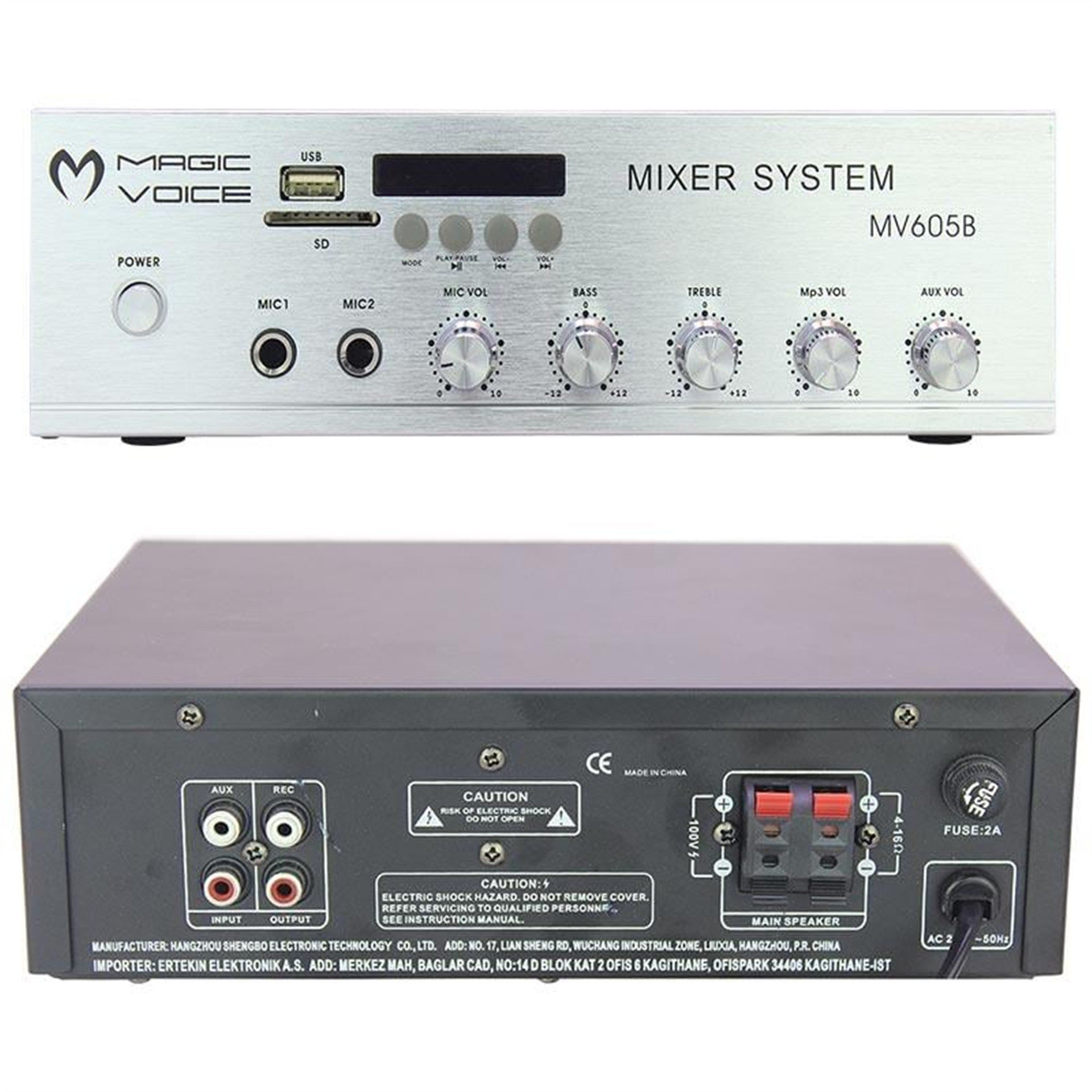 MagicVoice Magicvoice MV-605B 60 Watt USB-SD Trafolu Anfi - Seslendirme Amfileri