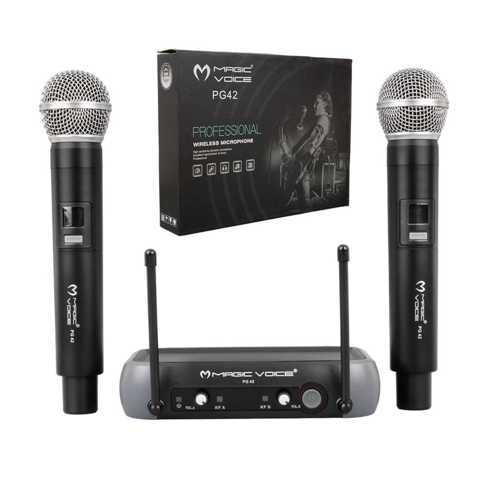 MagicVoice Magicvoice PG-42X Vhf 2 El Kablosuz Volüm Kont Telsiz Mikrofon - El Mikrofonları