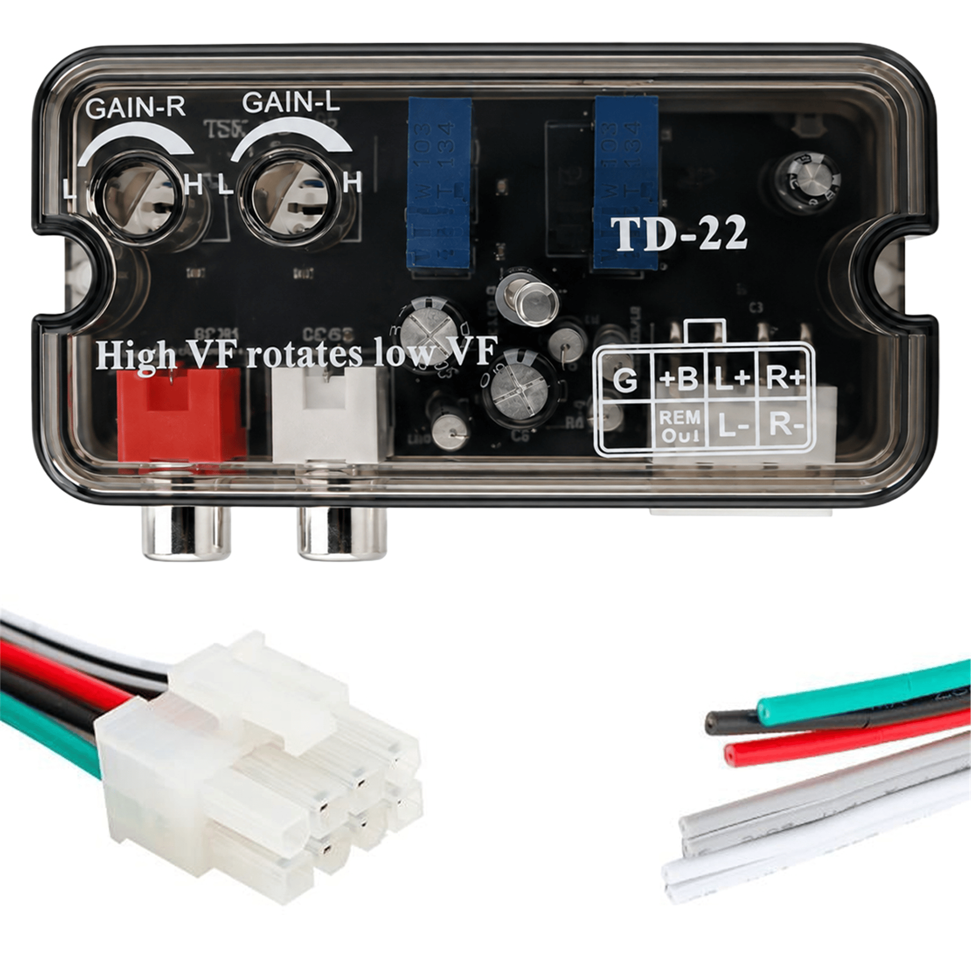 MagicVoice Magicvoice TD-22 Ayarlı Oto Deck Anfi Çevirici Remote Çıkışlı Gecikmeli High-Low Ses Dönüştürücü - Oto Aksesuarları