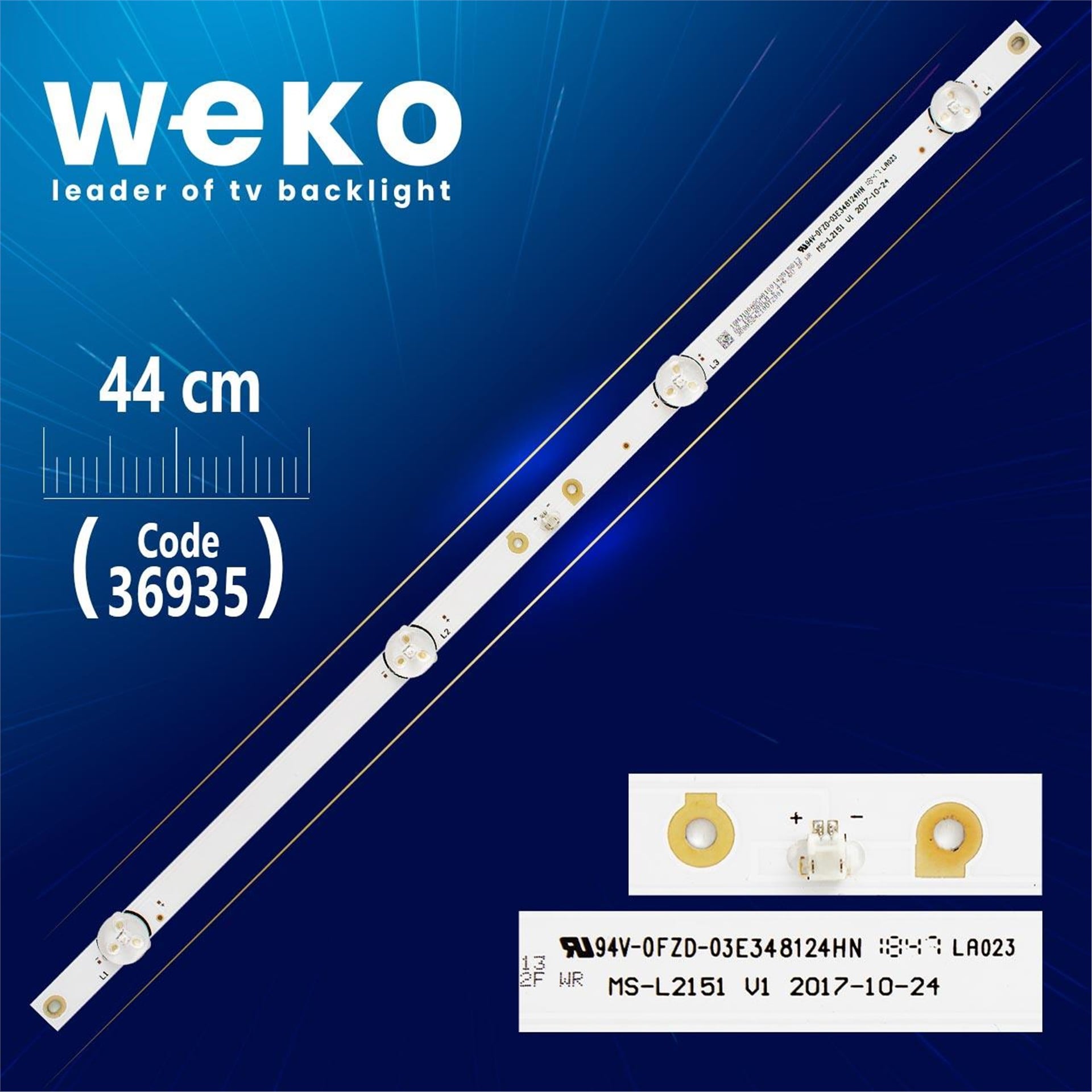 Weko Ms-L2151 / Ms-L2668 V2 / Jl.D24041330-0 06As-M 4 Ledli 44 Cm 6V - Tv Led Bar