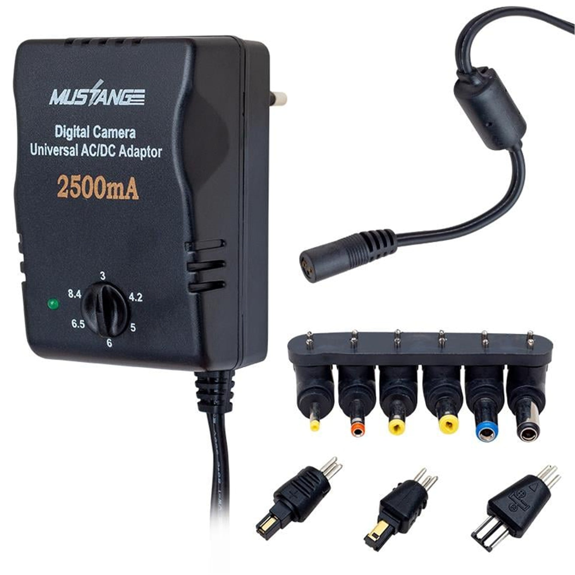 Mustang Mustang MS2500D 3 Volt – 8.4 Volt 2500 mA Çok Uçlu Ayarlı Kademeli Adaptör - Adaptörler