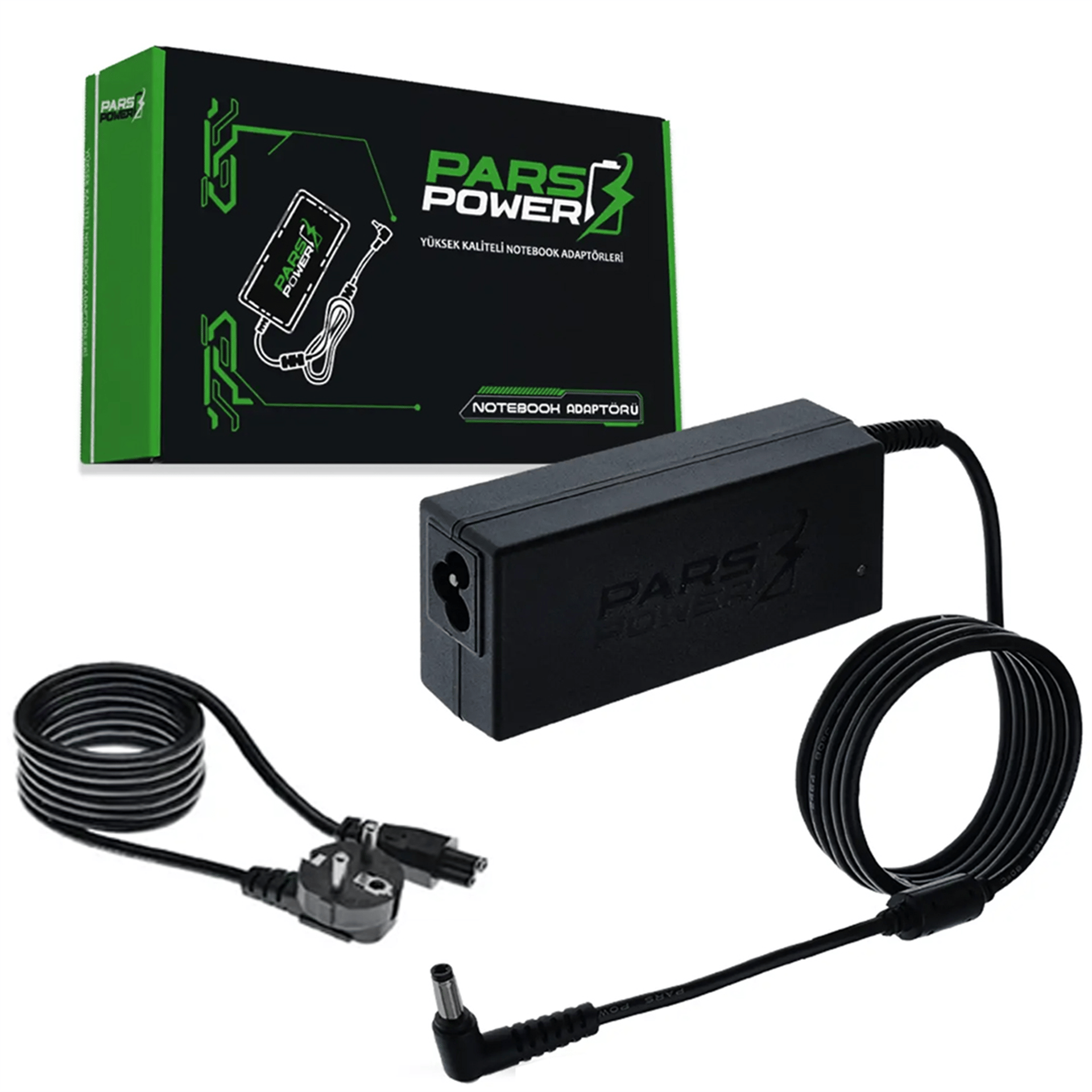 Mert-er Elektronik PARSPOWER PRS-002 PLASTİK KASA 19V 3.42A 65W (5.5*2.5MM) STANDART NOTEBOOK ADAPTÖR - Kategorisiz