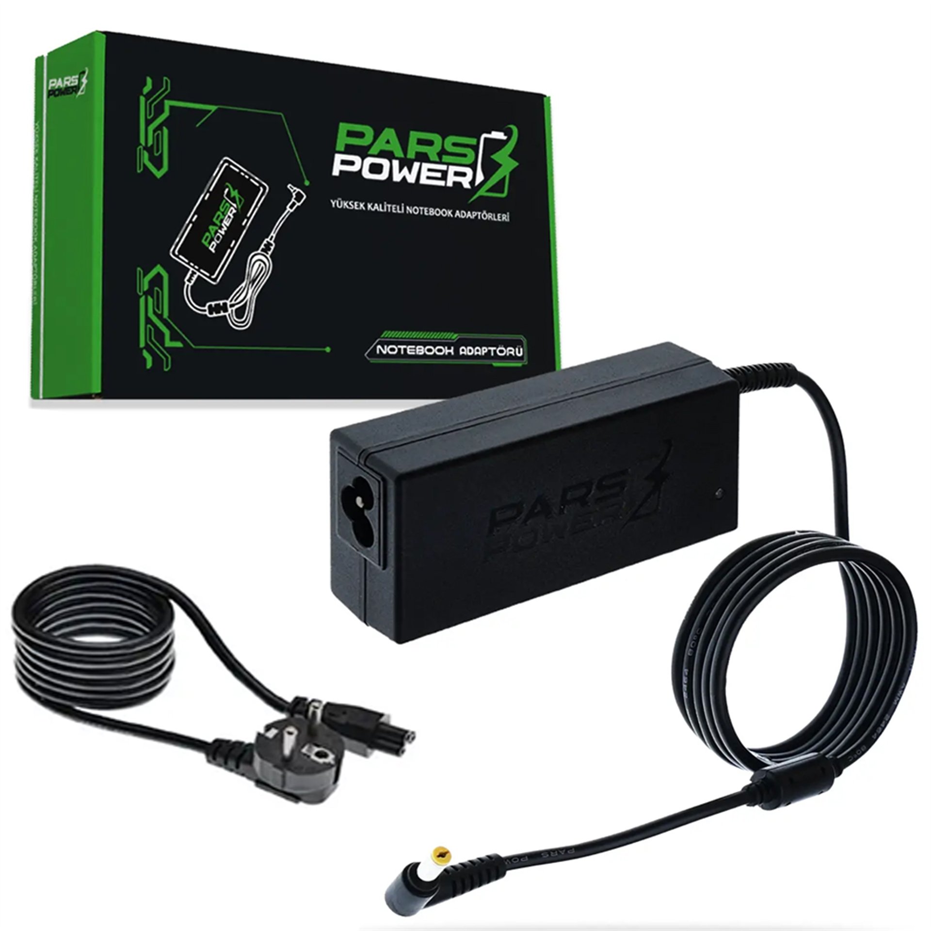 Mert-er Elektronik PARSPOWER PRS-003 PLASTİK KASA 19V 3.42A 65W (5.5*1.7MM) STANDART NOTEBOOK ADAPTÖR - Kategorisiz