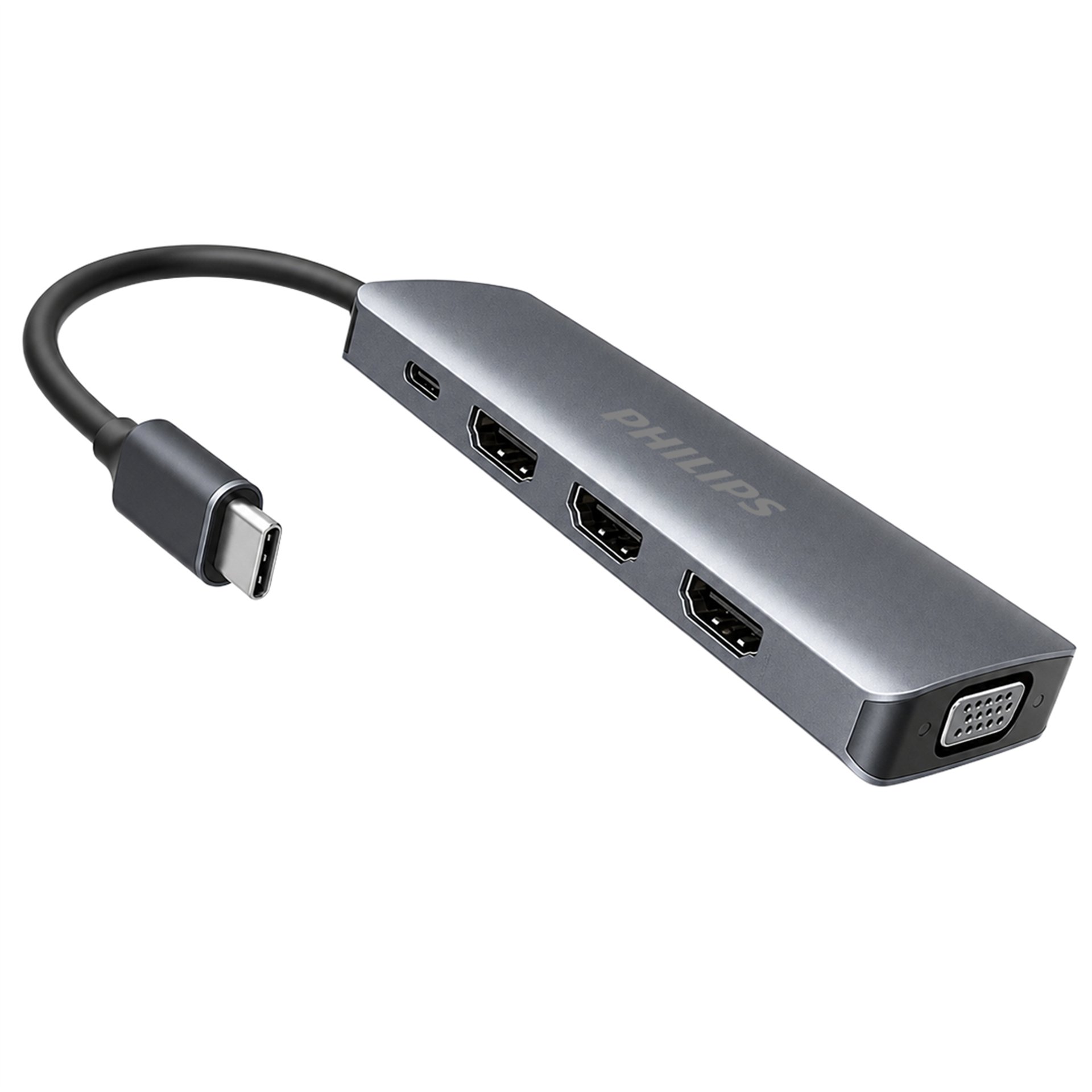 Philips Philips SWR1602S/93 USB-C 8'i 1 Arada 8K DP + Dual 4K HDMI + VGA 100W PD Ultra Hub İstasyonu - USB Çoklayıcı