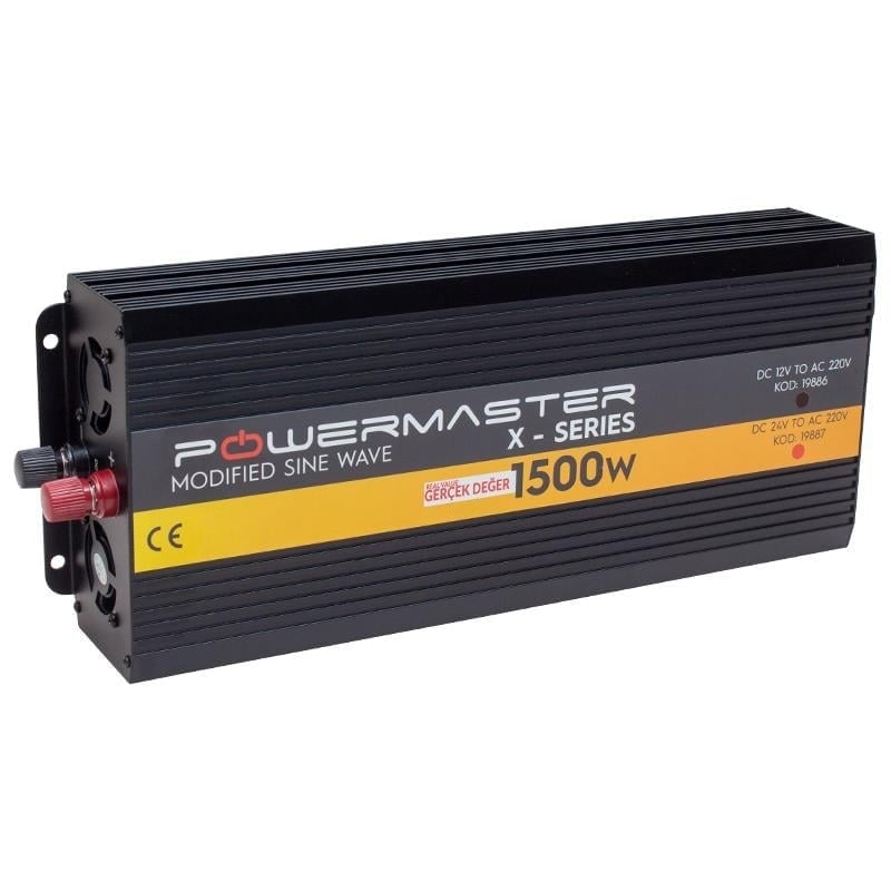 Powermaster 12-220V 12 Volt 1500 Watt Modified Sinus İnverter PWR1500-12