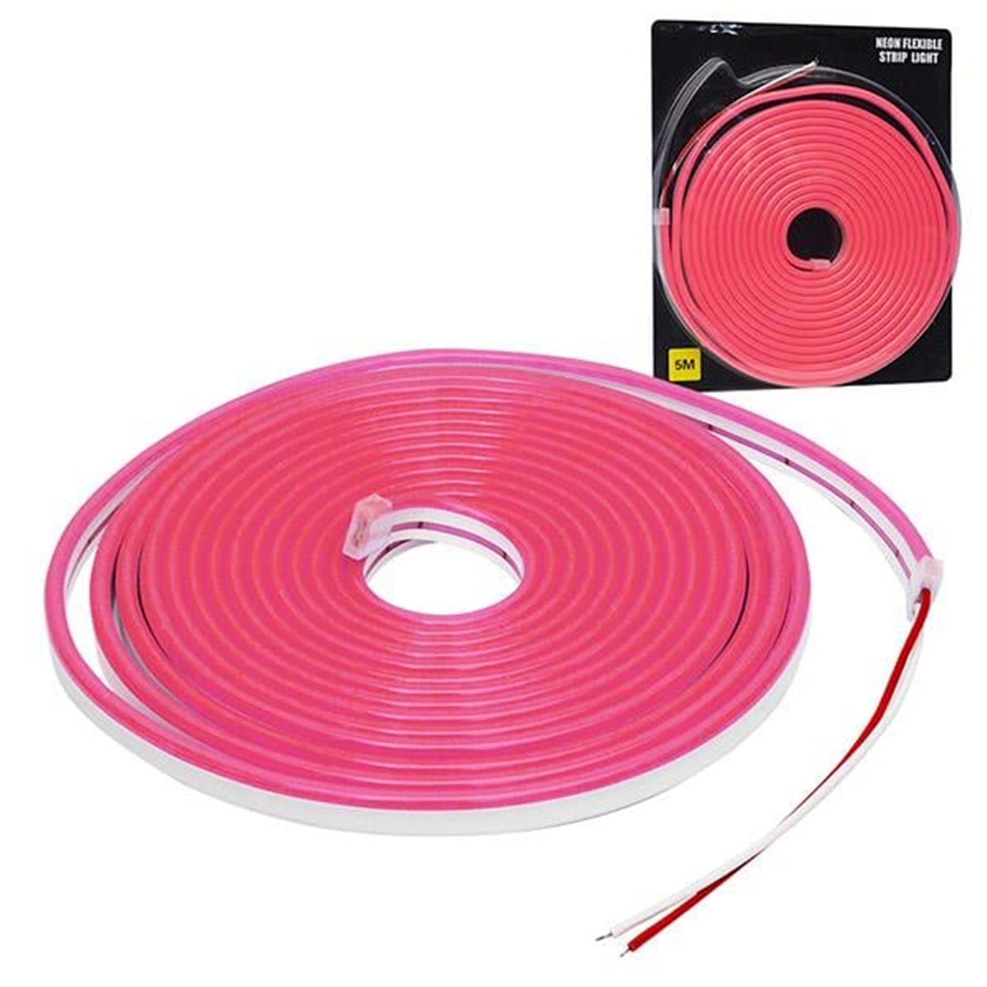 Powermaster Powermaster 12 Volt 5 Metre Silikonlu Pembe Neon Led Şerit - Neon Şerit Led
