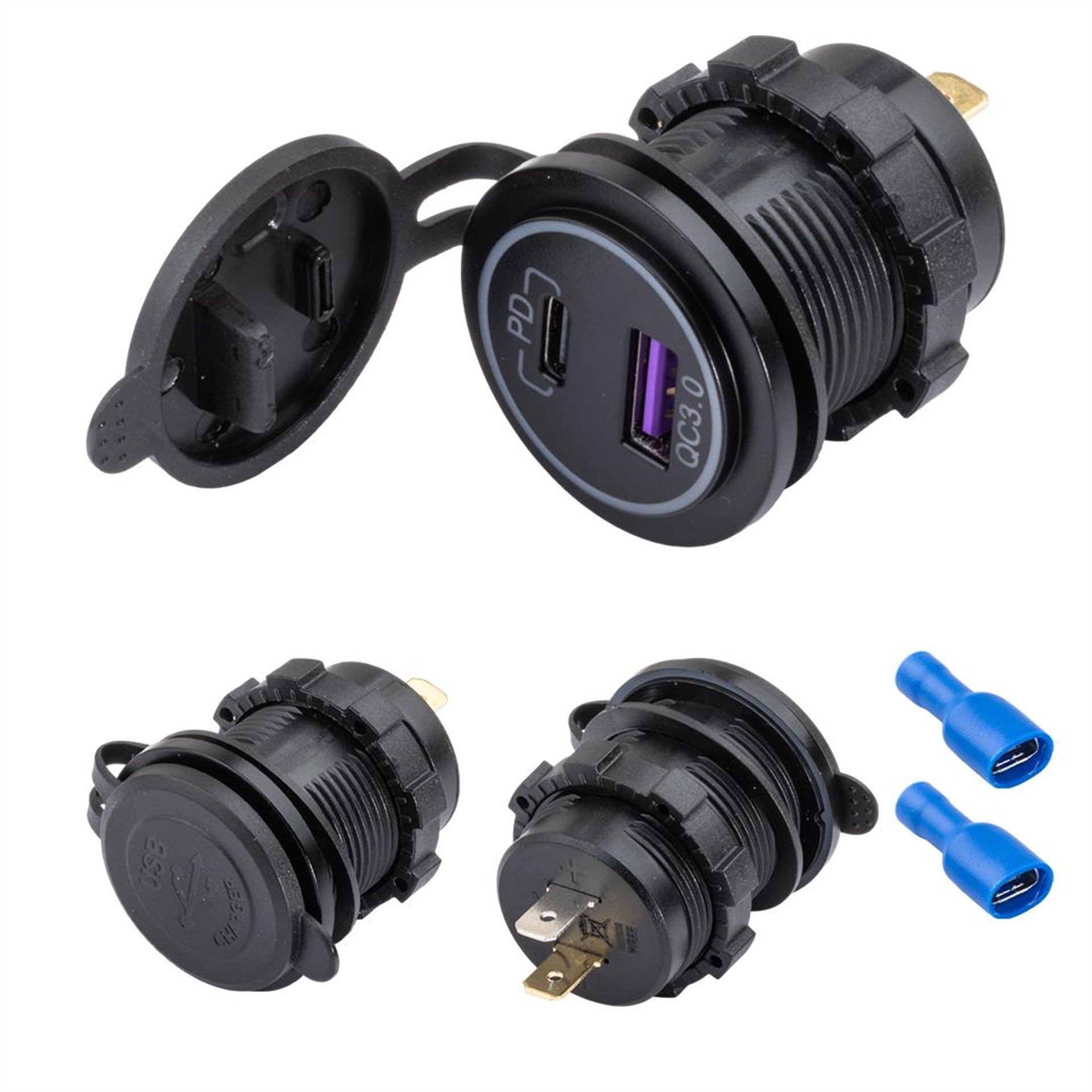 Powermaster Powermaster 28Mm Marin Pano Tipi 8-32V Usb 3.0 / Type C Pd Giriş - Fiş - Jack - Şase