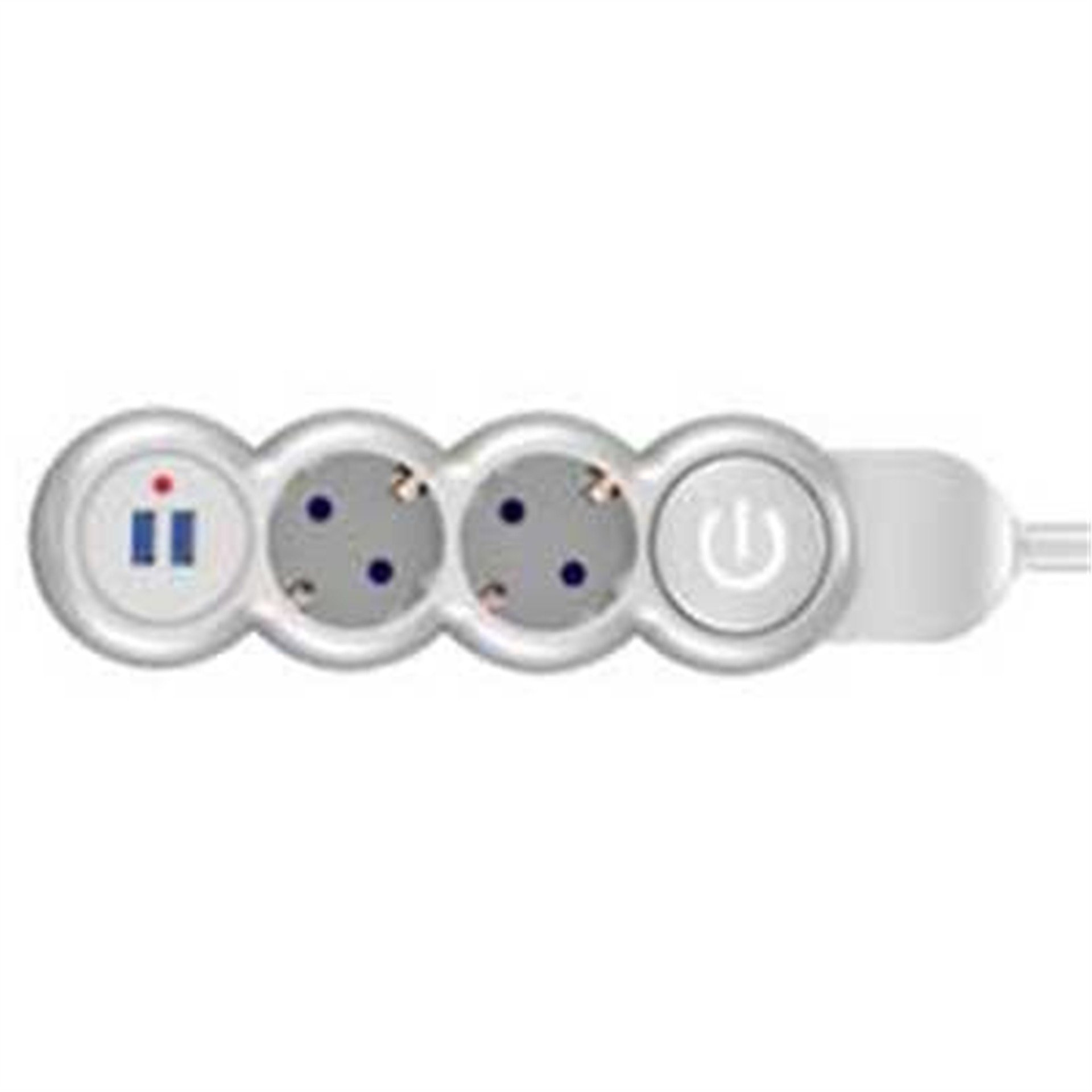 Powermaster Powermaster 2'li Kablolu Anahtarlı Usb’li 2 Metre Grup Priz PM-4906 - Grup Prizler