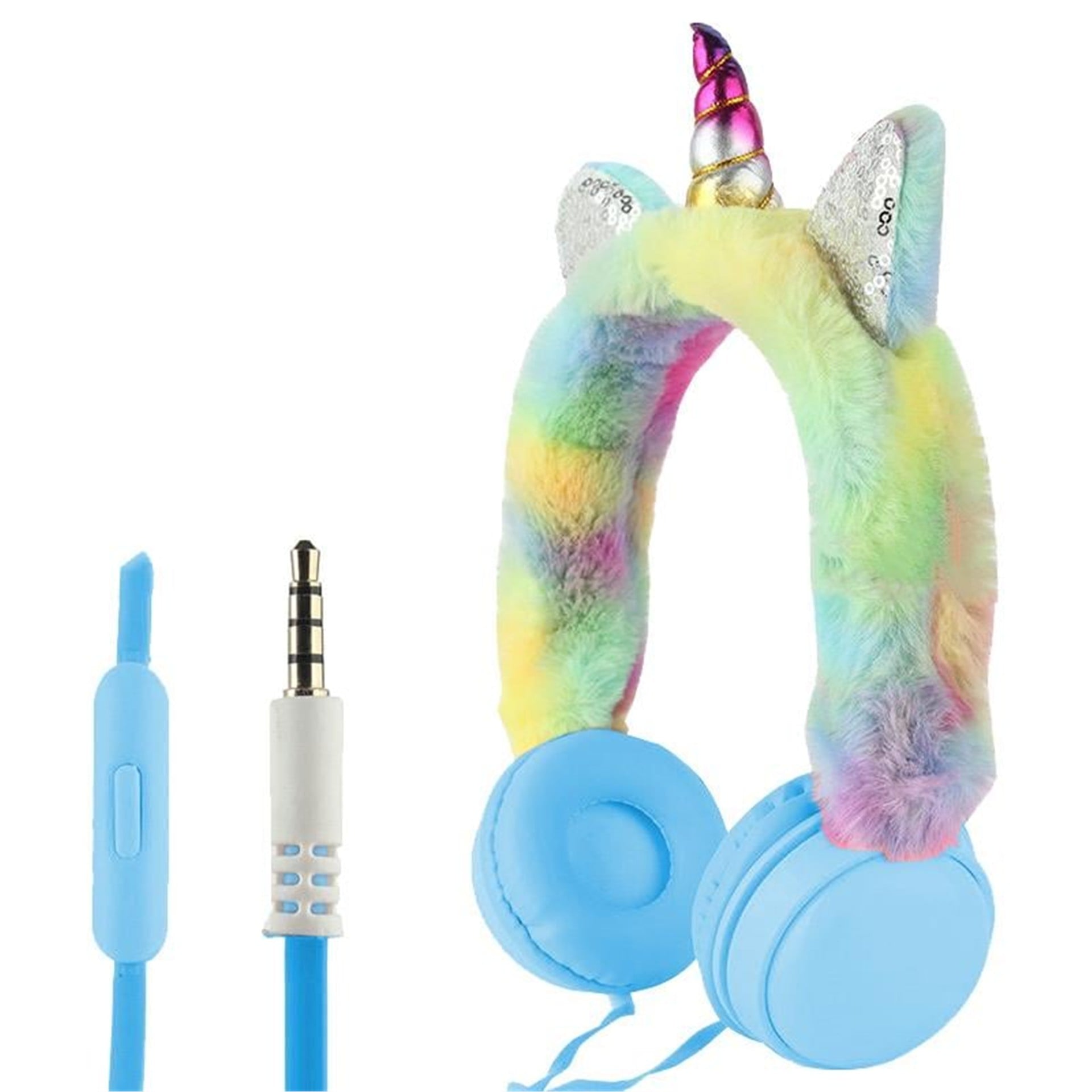 Powermaster Powermaster 3.5 Mm Jack Kablolu Peluş Unicorn Kulaküstü Kulaklık AH-007 - Kulaklık