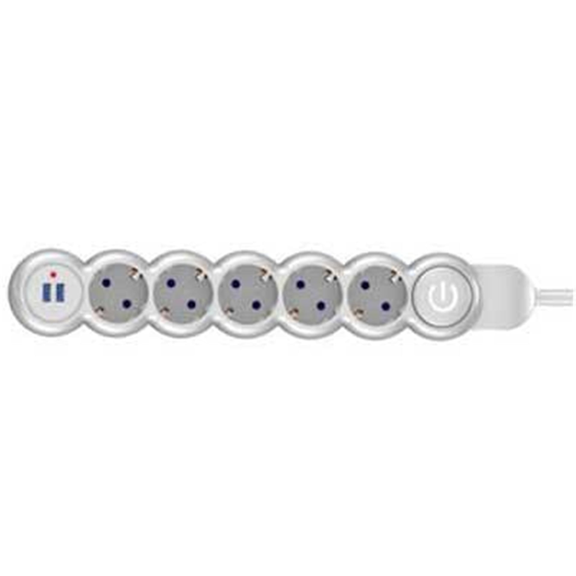 Powermaster Powermaster 5'li Kablolu Anahtarlı Usb’li 2 Metre Grup Priz PM-4910 - Grup Prizler