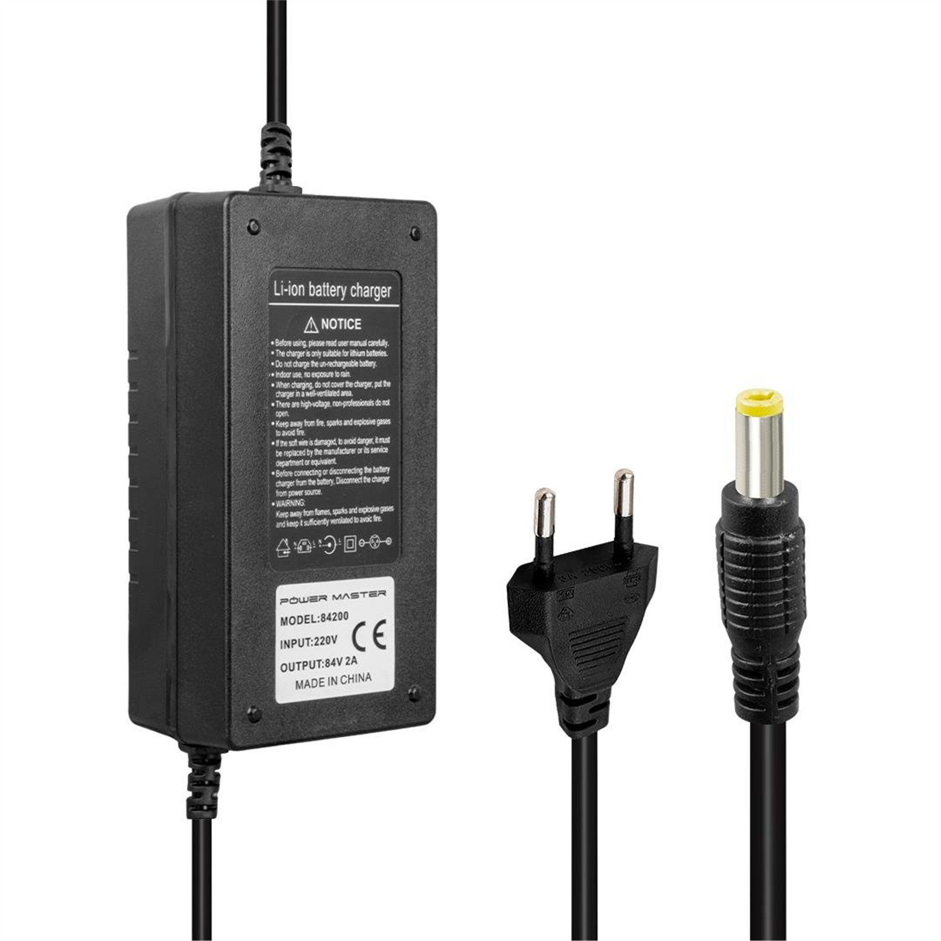 Powermaster Powermaster 84 Volt - 2 Amper - 168 Watt Lityum-İon Piller İçin Şarj Cihazı (5.5*2.5 Uç) PM-5315 - Pil Şarj Cihazları