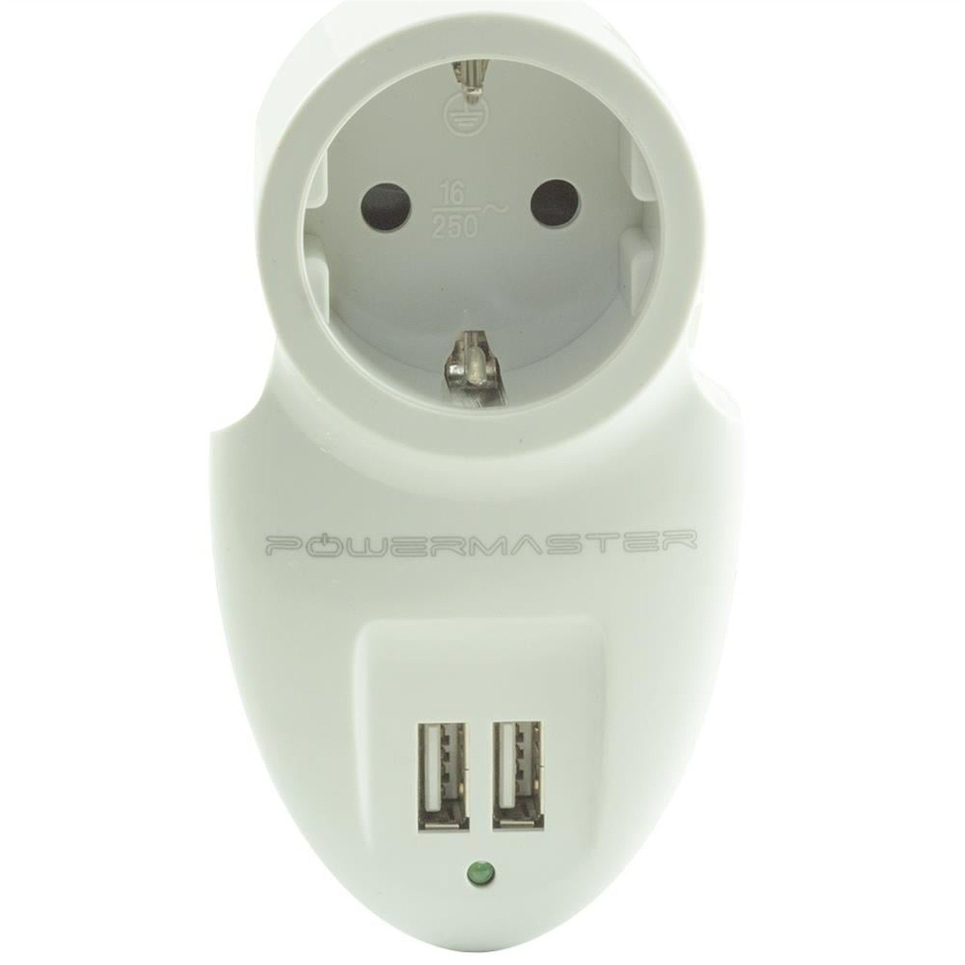 Powermaster Powermaster Akım Korumalı İki Usb'li Tekli Priz - Akım Korumalı Prizler